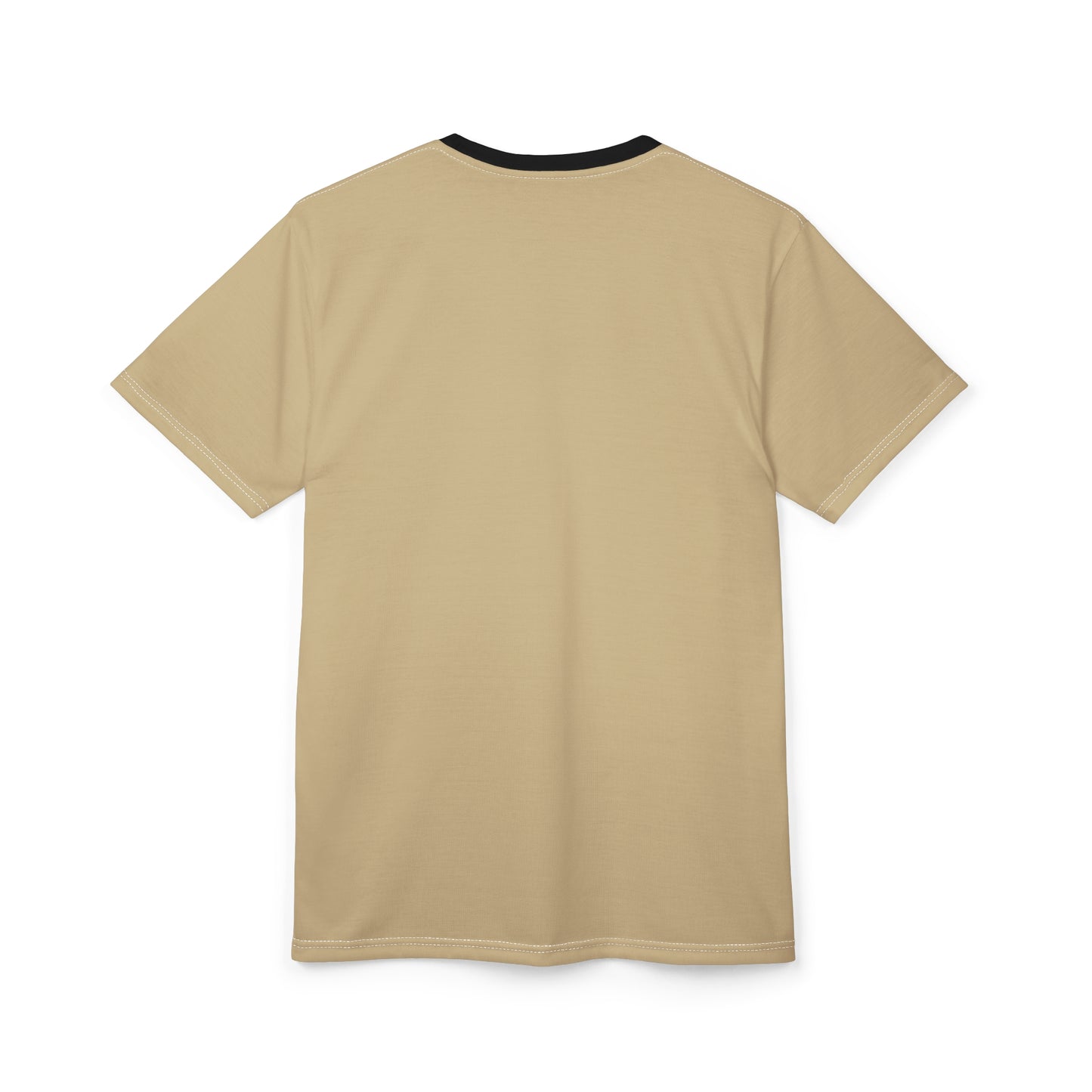 Vanilla Wheat (Black Collar) Stylish Unisex AOP Tee - Perfect for Casual Wear, Gift for Friends, Summer Parties, Unique Fashion Statement, Comfortable