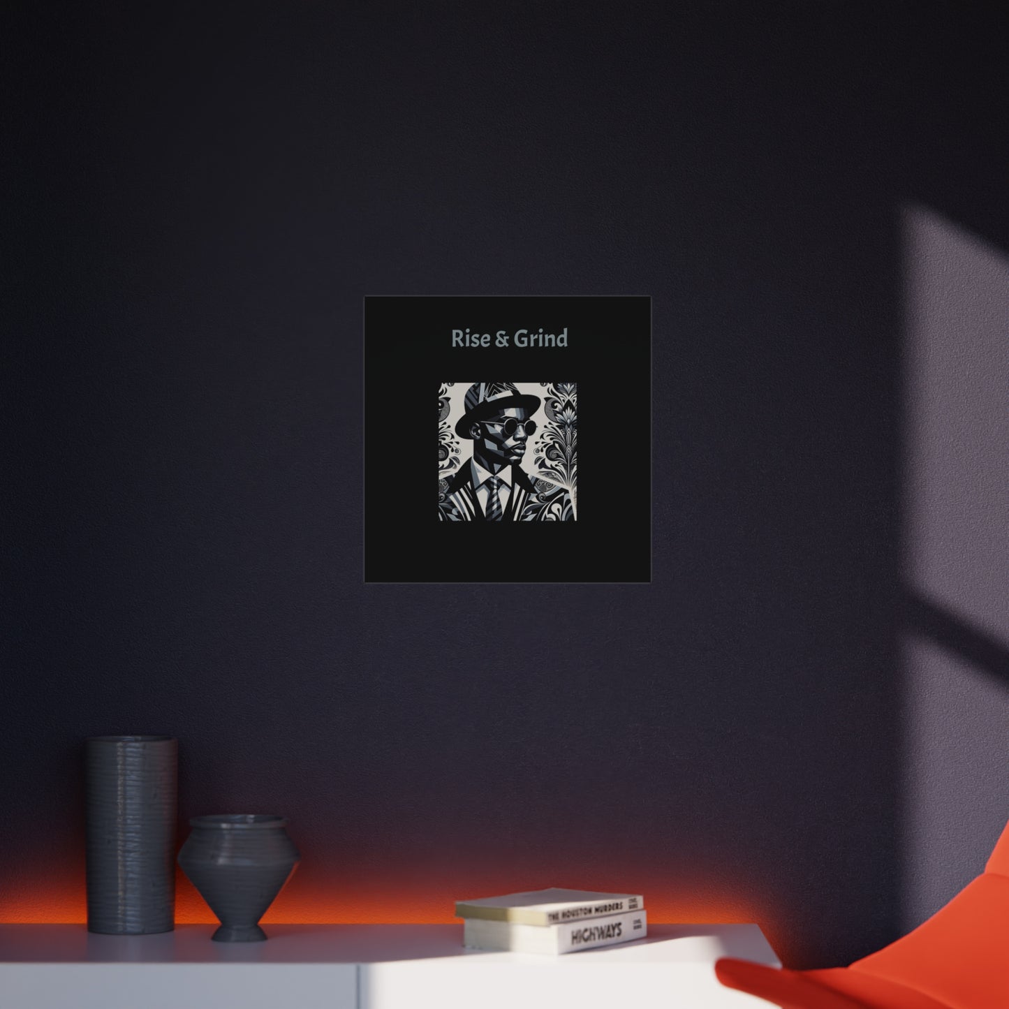 Stylish Wall Art Print, Motivational Home Decor, Office Inspiration, Gift for Entrepreneurs, Rise & Grind Artwork