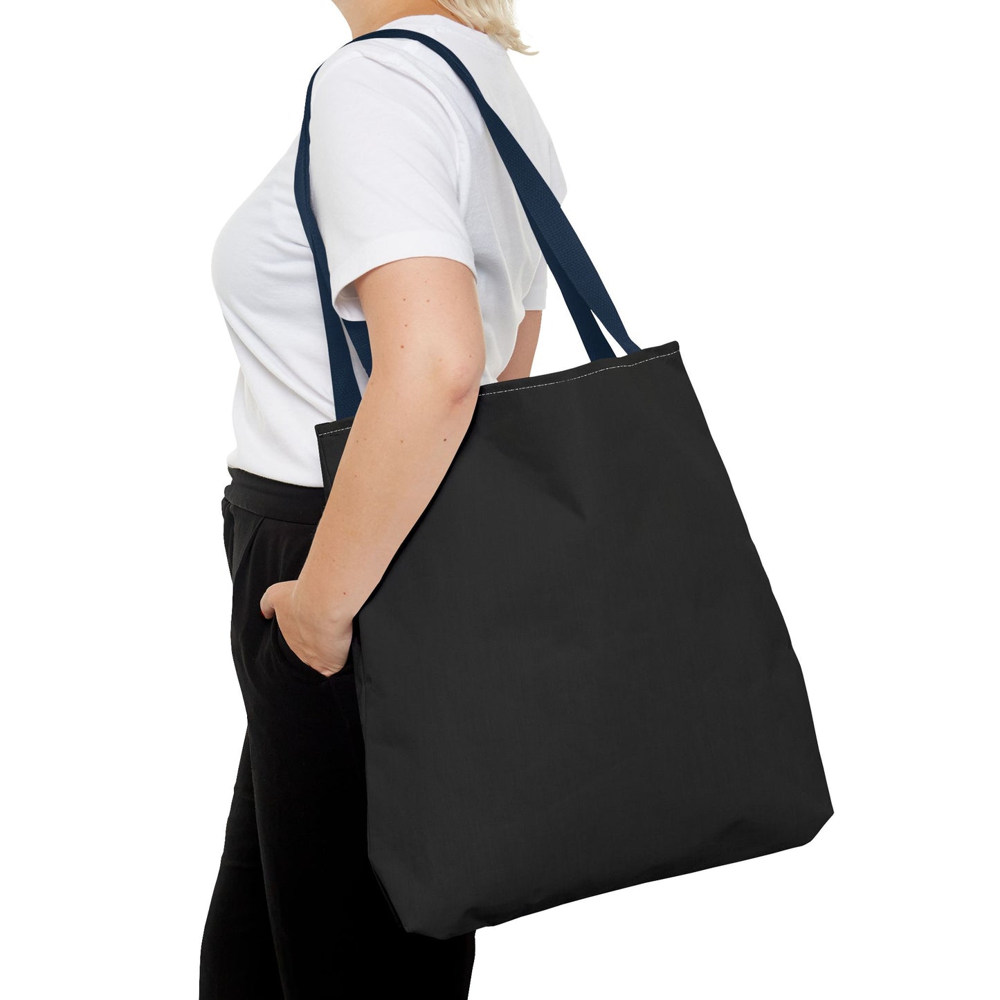Stylish Black All-Over Print Tote Bag, Eco-Friendly Shopping Bag, Beach Tote, Gift for Her, Everyday Carryall