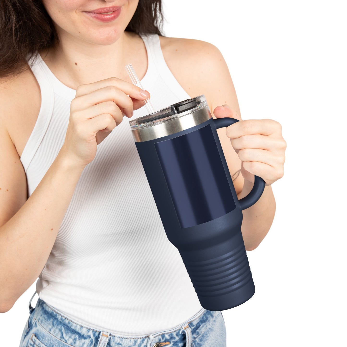 Lunar Midnight 40oz Insulated Travel Mug, Perfect for Coffee Lovers, Customizable Drinkware for Road Trips, Personalized Gift for Teachers, Durable