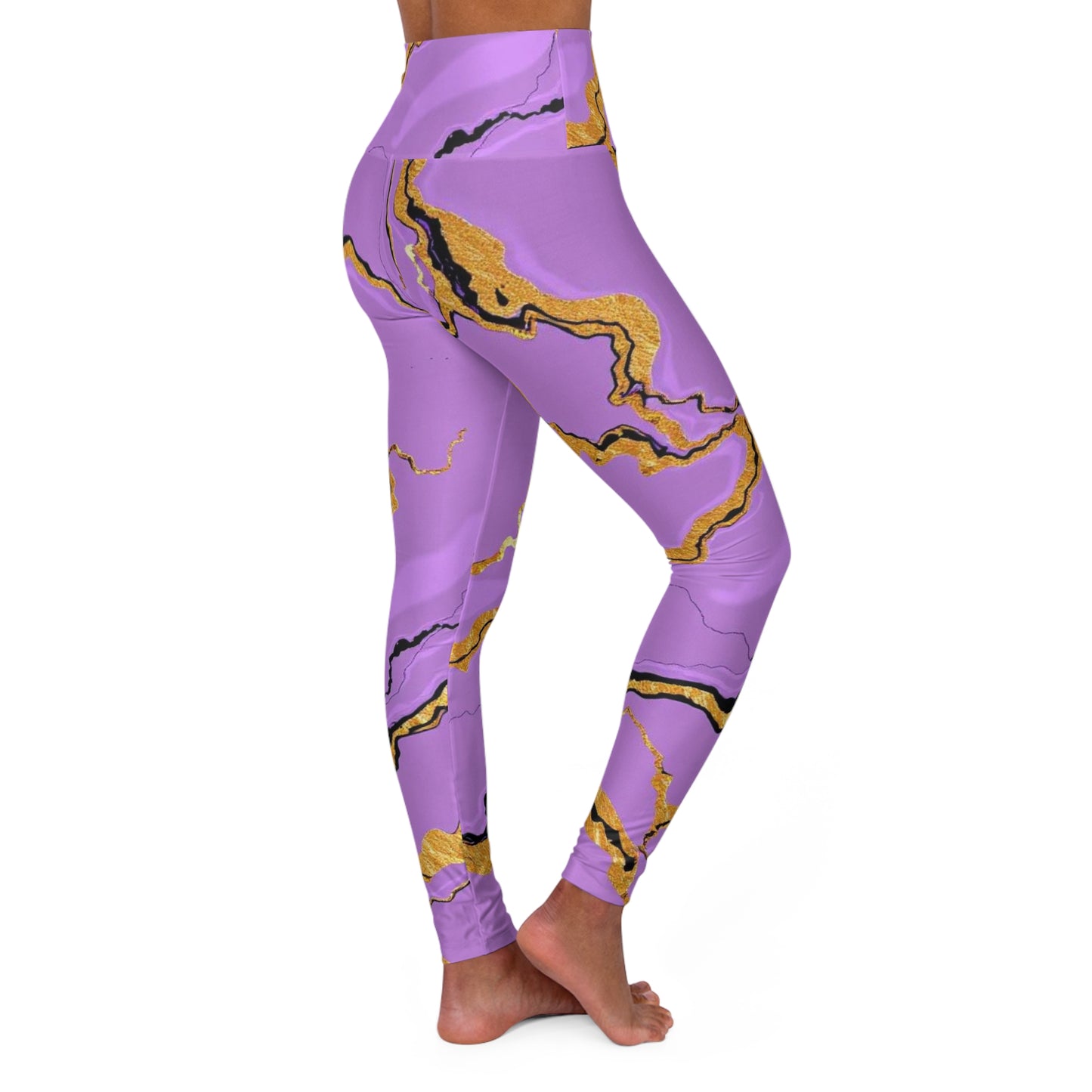 Stylish High Waisted Yoga Leggings, Comfortable Fitness Pants, Trendy Activewear, Perfect for Yoga and Pilates, Unique Marbled Design