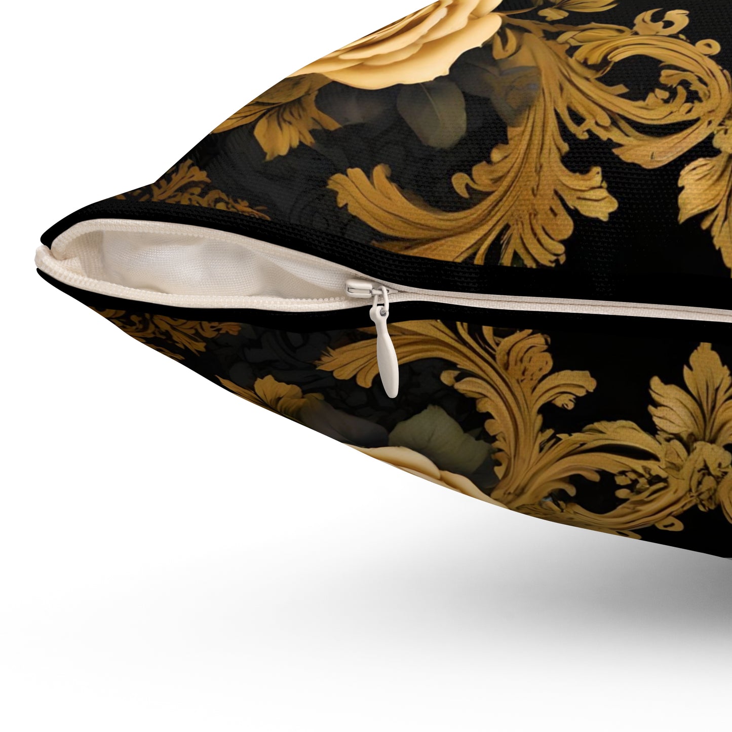 Luxurious Leopard & Roses Decorative Pillow - Gold Leopard