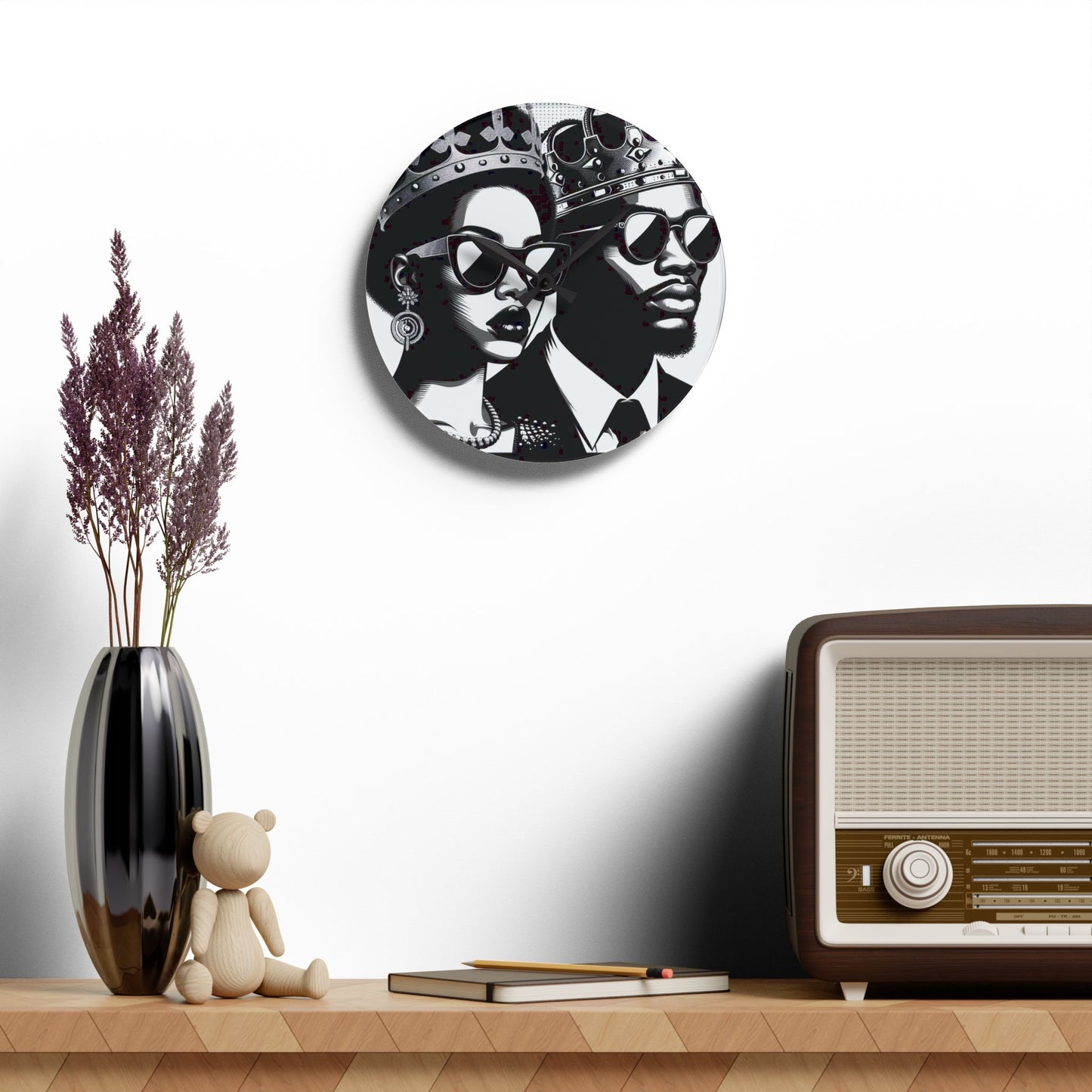 Royalty-Inspired Acrylic Wall Clock - Timeless Decor for Home, Unique Gift for Weddings, Birthdays, Housewarming, Stylish Wall Art