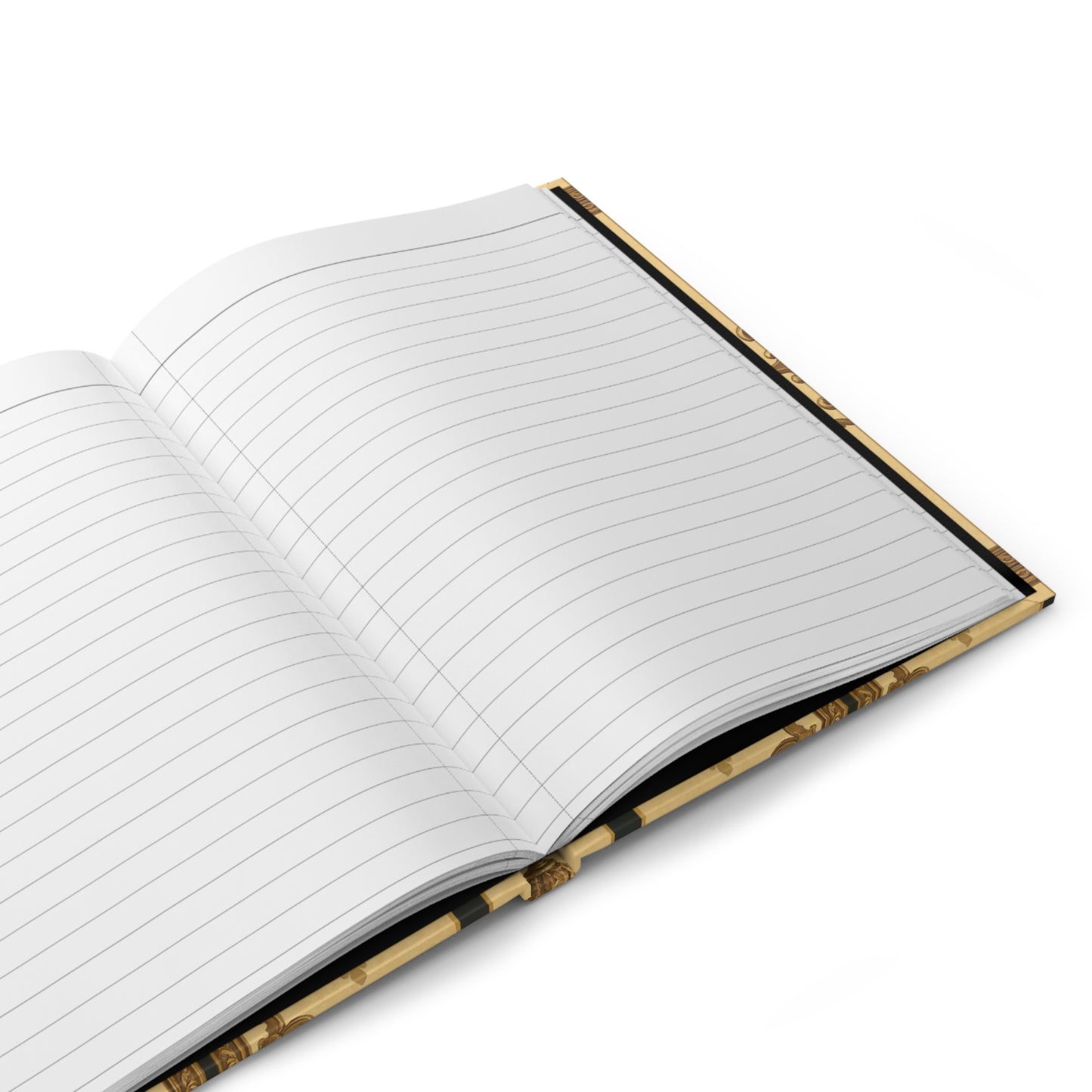 Elegant Vintage Hardcover Journal, Luxe Notebook, Stationery Gift, Writing Journal, Customizable Journal - Matte Yellow Striped Antique Rococo