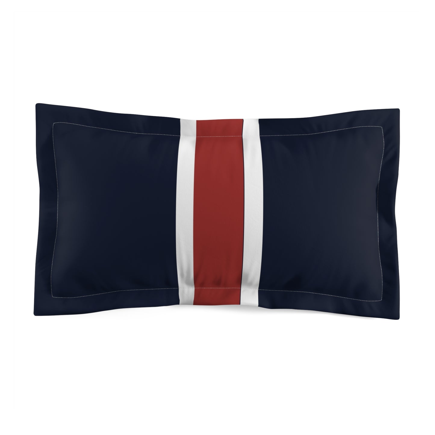 Lunar Midnight & Red-White Striped Microfiber Pillow Sham, Cozy Bedding, Modern Decor, Gift for Home, Pillow Cover for Nautical Theme