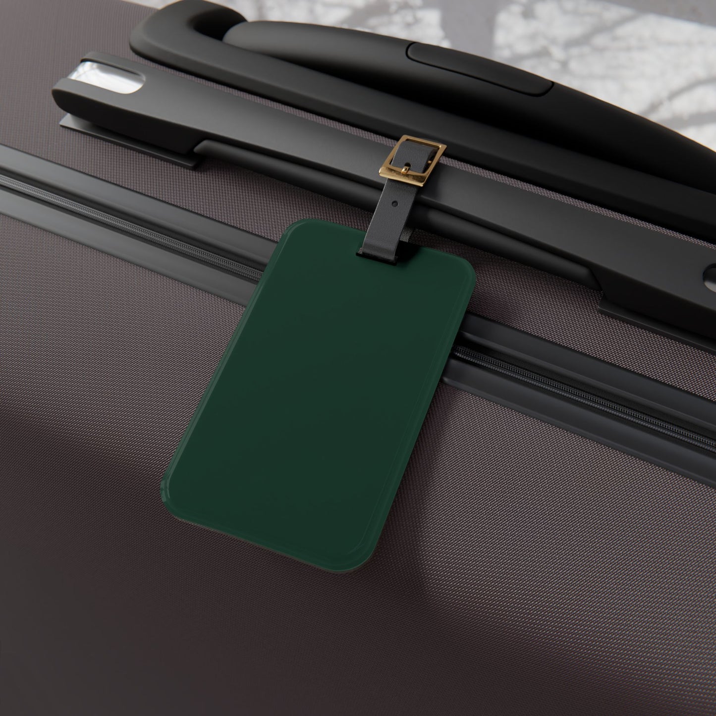 Midnight Green Travel Accessory Luggage Tag, Personalized Baggage Tag, Ideal Travel Gift for Adventurers, Custom Leather ID Tag