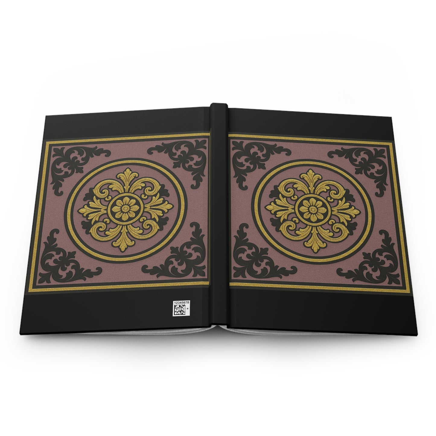 Elegant Gilded Mauve With Gold-Black Baroque Hardcover Journal - Great for Writers, Gifts, School Use, Scrapbooking, Daily Journaling