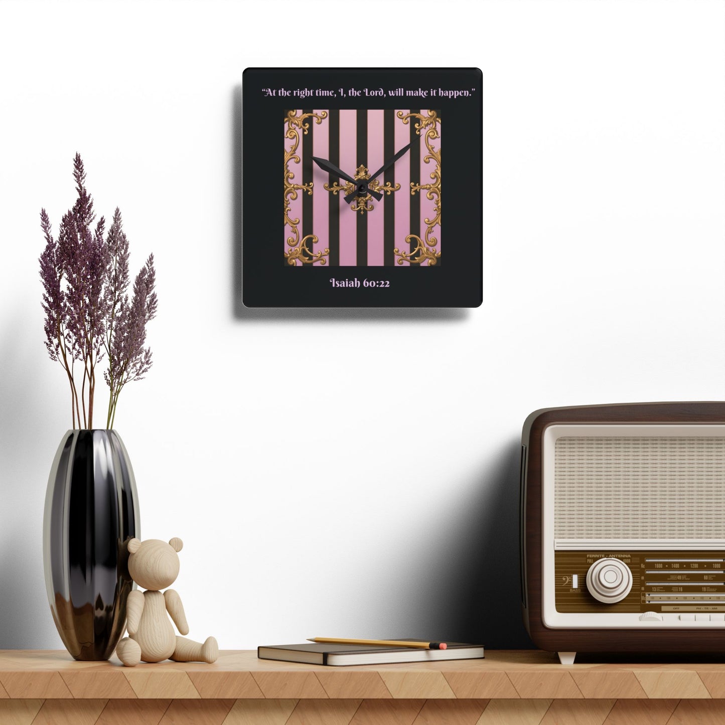 Elegant Inspirational Acrylic Wall Clock - Home Decor, Motivational Gift, Modern Wall Art, Office Decor -Isaiah 60:22