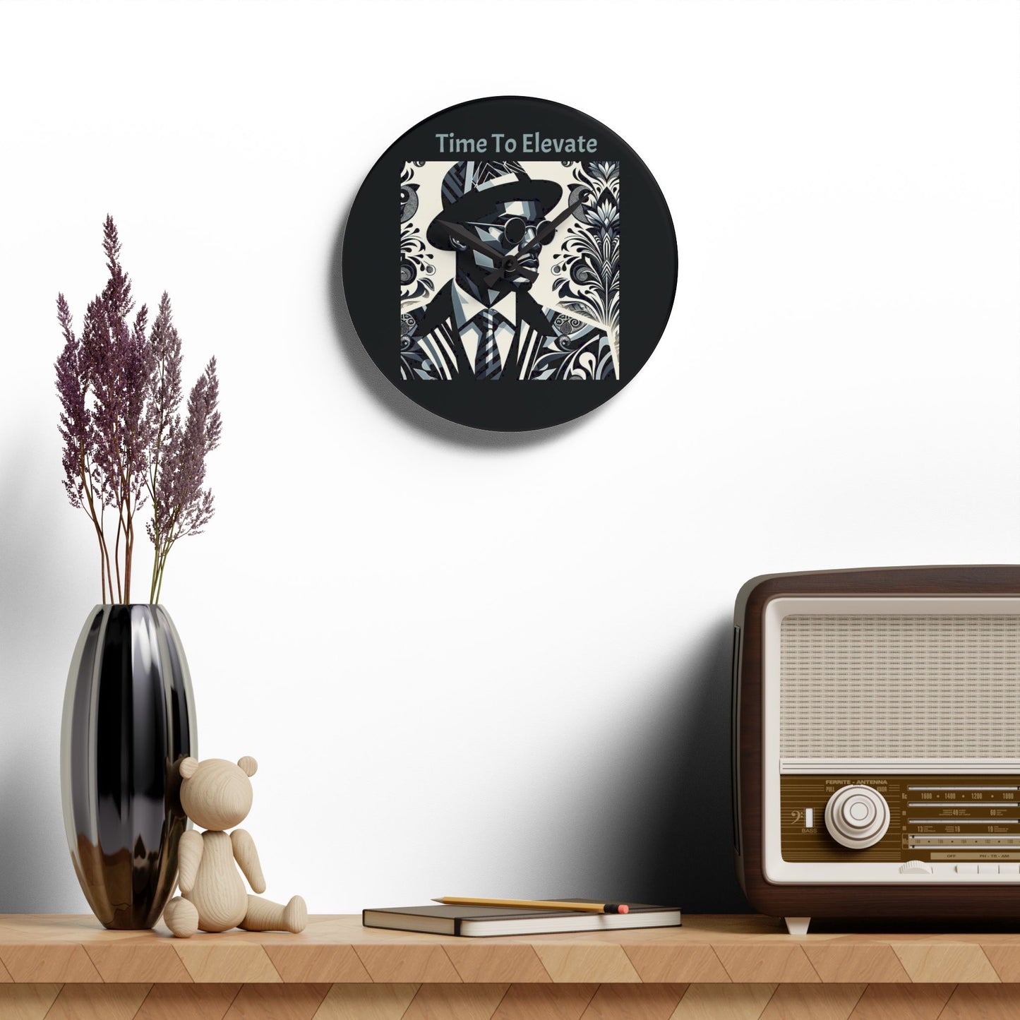 Stylish Acrylic Wall Clock with 'Time To Elevate' Design - Modern Home Decor, Unique Gift, Office Art, Wall Decoration, Elegant Timepiece