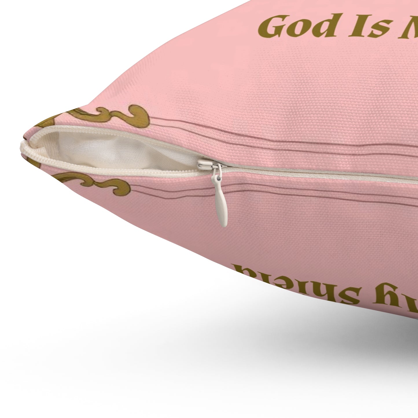 Crown & Crest Spiritual Quote | Square Pillow | My Strength Is My Crown | God Is My Shield, Cozy Home Decor, Affirmation Gift, Faith Decor