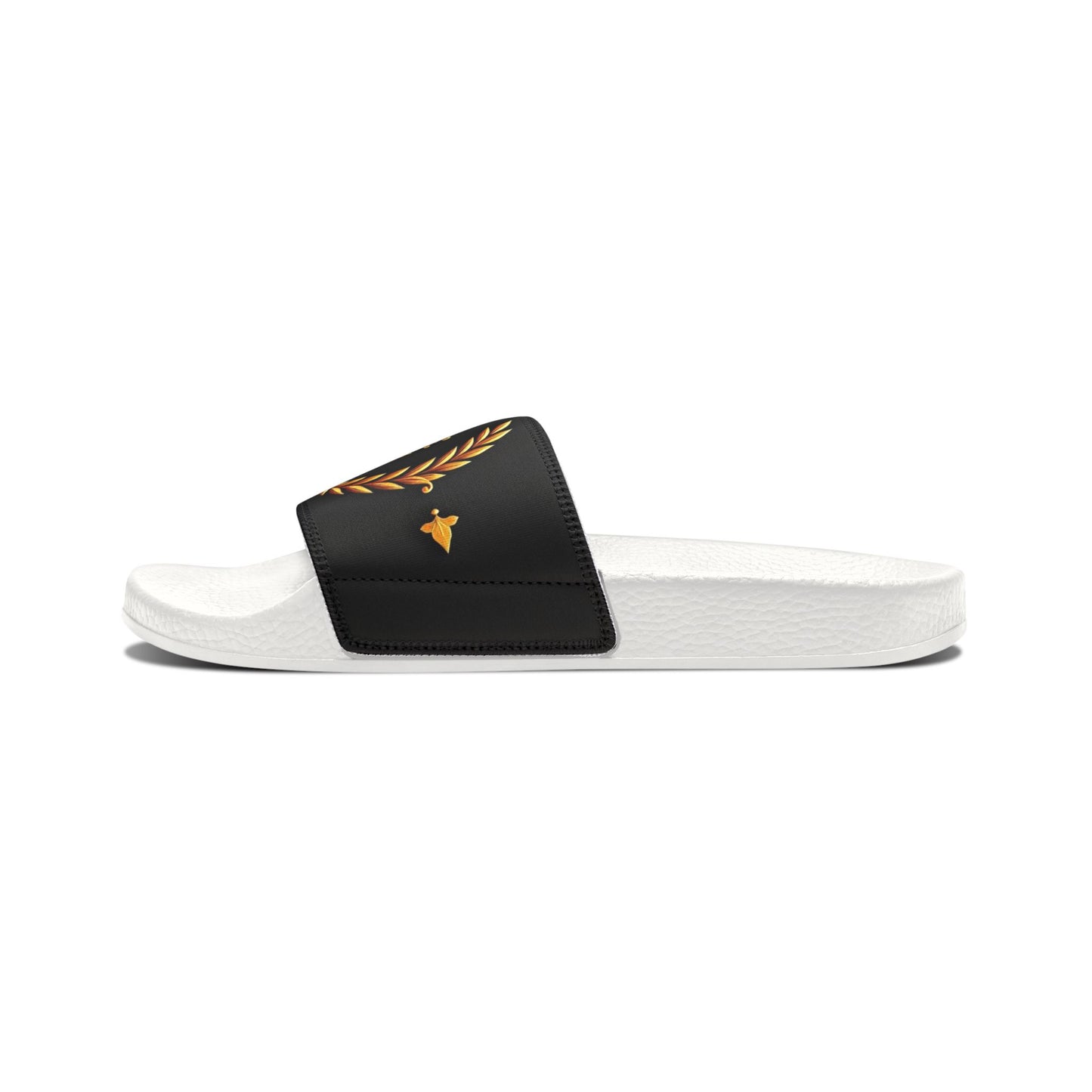 Men's Removable-Strap Sandals with Graphic Design, Casual Footwear, Comfortable Summer Slides, Beach or Pool Essentials - Gold Crest