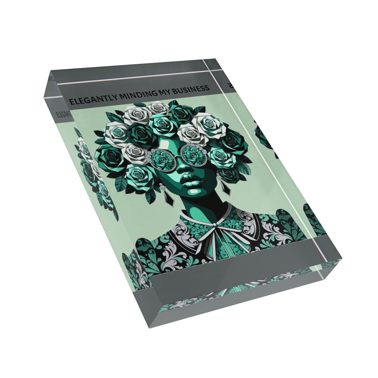 Inspirational Photo Block - 'ELEGANTLY MINDING MY BUSINESS' Stylish Décor for Motivation and Empowerment