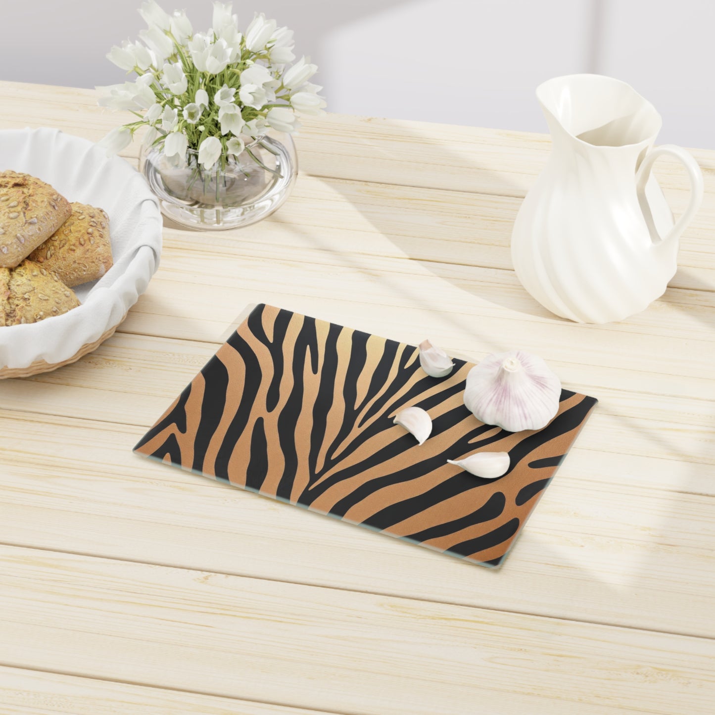 Elegant Zebra Print Cutting Board - Stylish Kitchen Essential