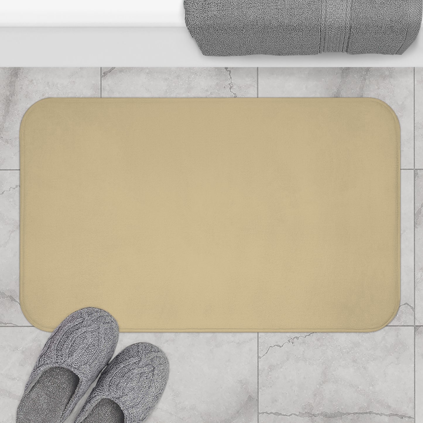 Vanilla Wheat Bath Mat, Cozy Bathroom Decor, Non-Slip Shower Rug, Plush Bath Mat for Comfort, Perfect for Home & Gifts