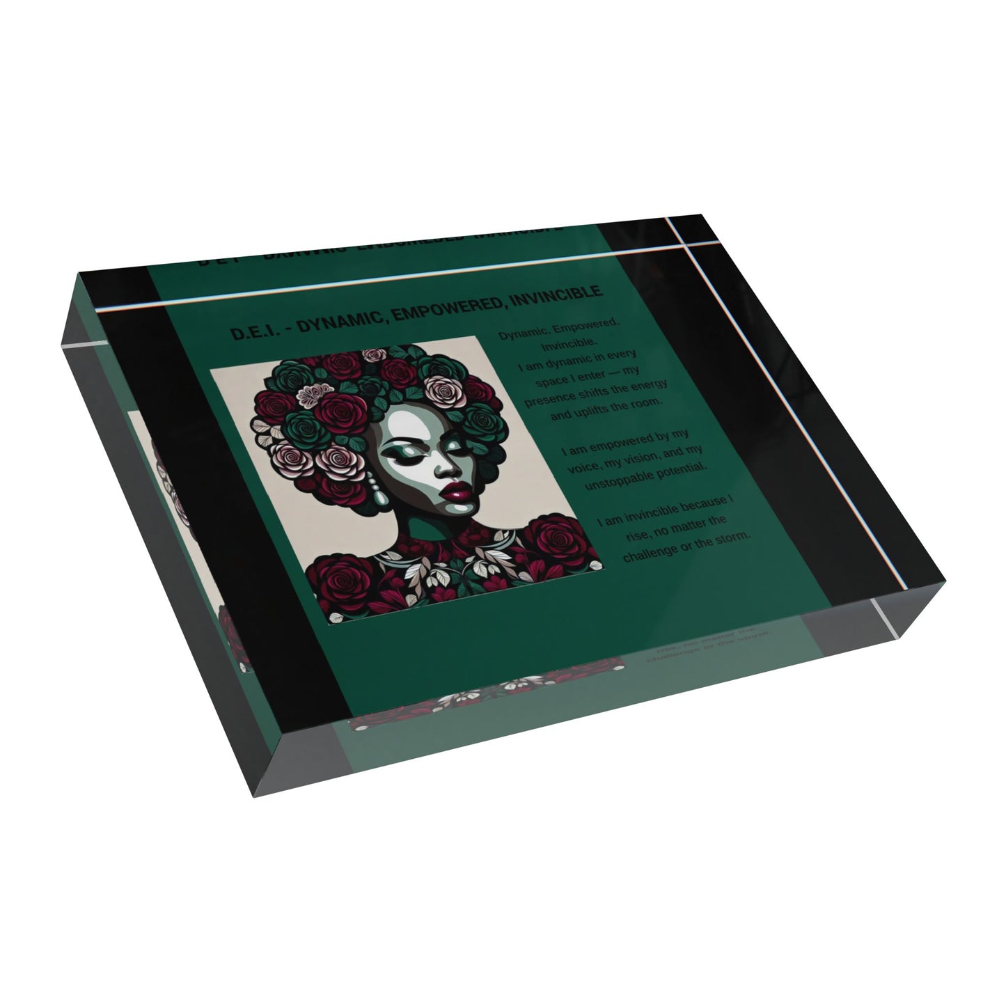 Empowered Photo Block - Dynamic, Empowered, Invincible Decor for Home & Office