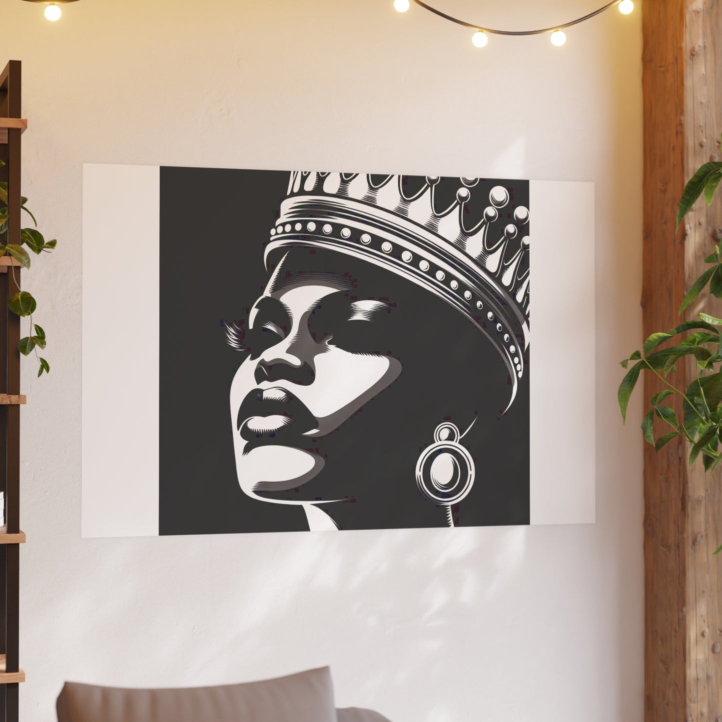 Elegant Crowned Queen Poster - Black & White Art Print, Wall Decor, Home Aesthetic, Gift Idea, Birthday, Celebrations