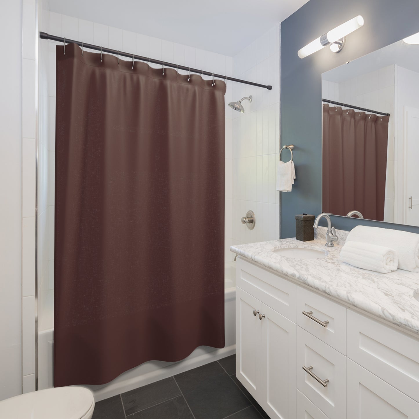 Elegant Brown Merlot Shower Curtain - Bathroom Decor, Modern Home Accessory, Gift for Homeowners, Holiday Style