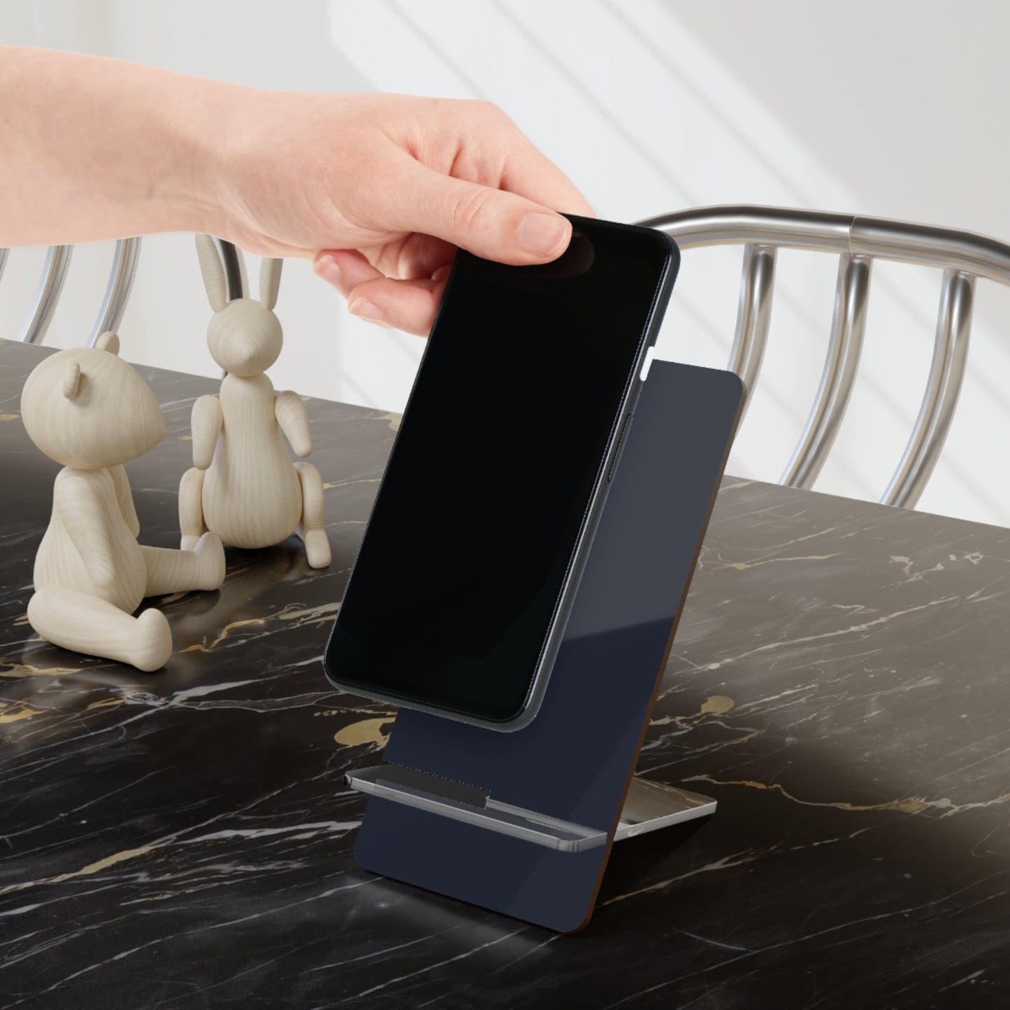 Stylish Lunar Midnight Smartphone Stand, Modern Display Holder, Desk Organizer, Gift for Tech Lovers, Home Office Decor