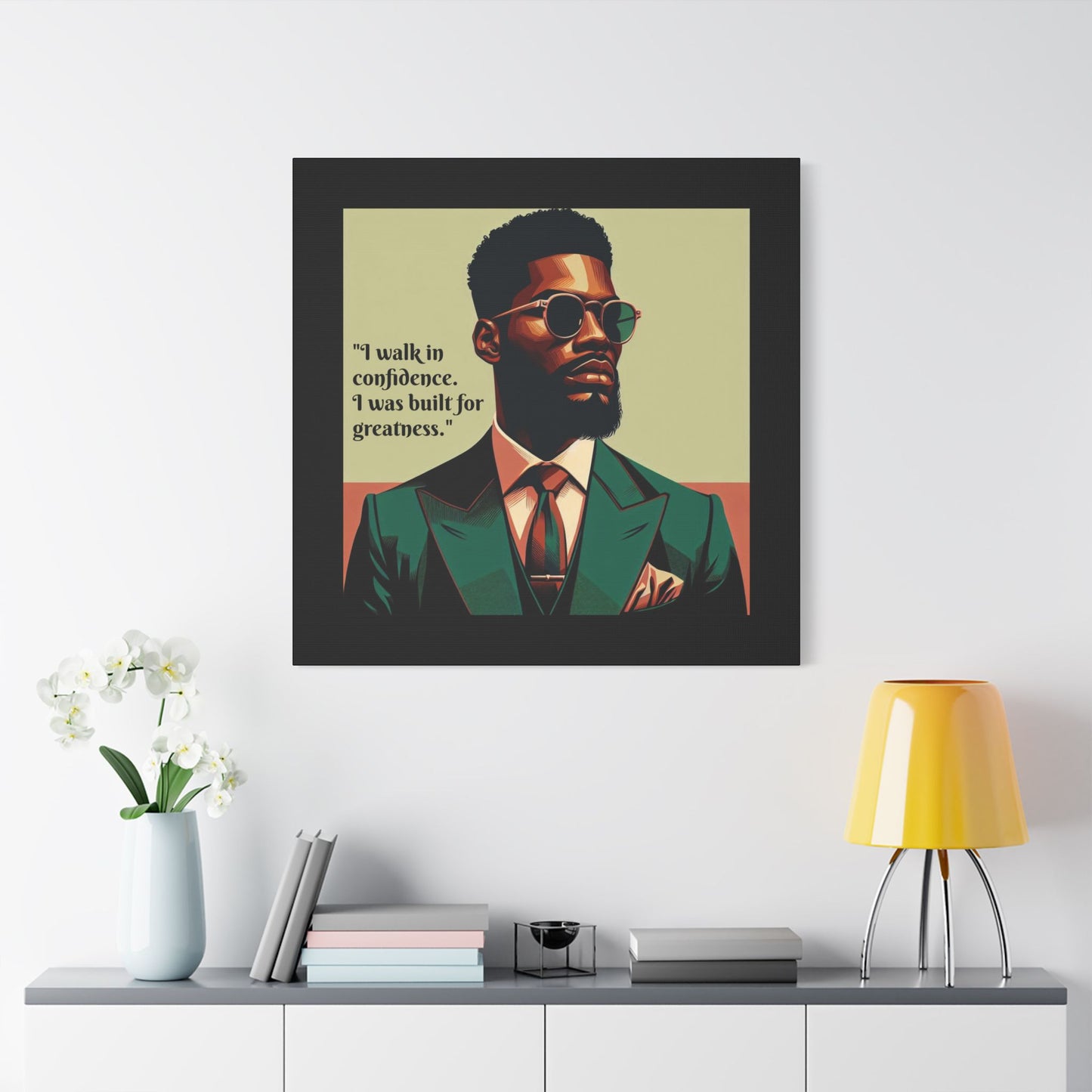 Afro Art Print Canvas, Wall Decor, Satin Stretched Canvas, African American Art, Office Decor, Home Decor - Built For Greatness