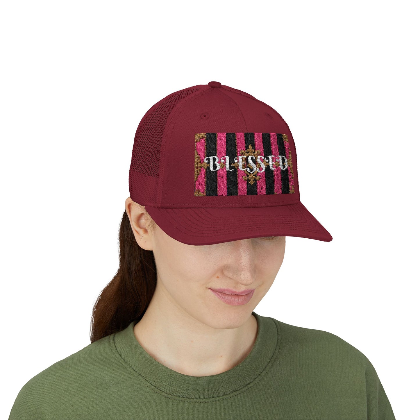 Blessed Snapback Trucker Cap, Inspirational Hat, Casual Headwear, Faith-Based Gift, Trendy Accessory, Ideal for Daily Wear