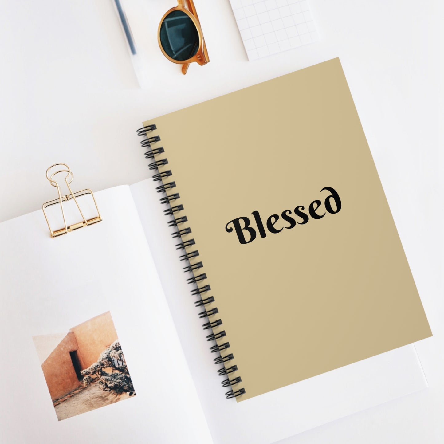 Vanilla Wheat Blessed Spiral Notebook - Ruled Line, Inspirational Journal, Gift for Writers, Gratitude Journal, School Supplies, Stationery