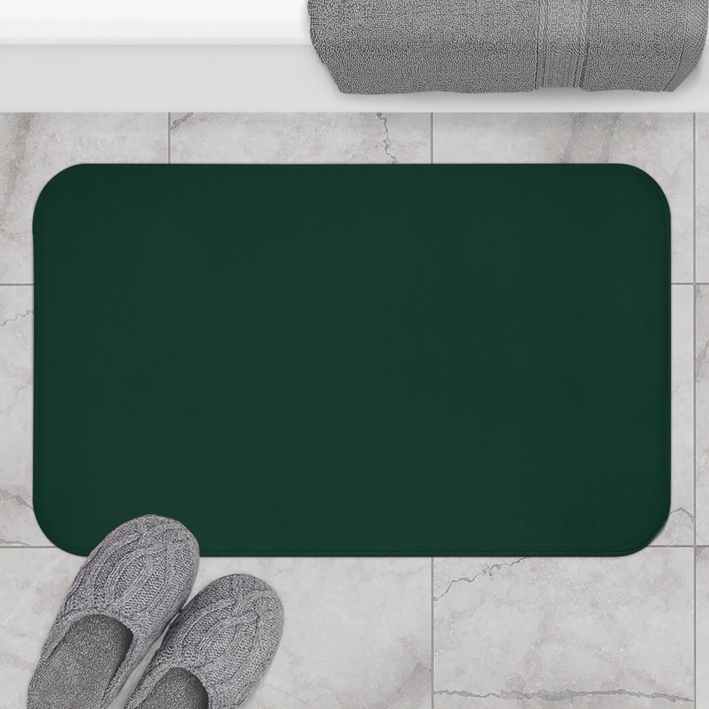 Elegant Midnight Green Bath Mat for Bathroom Decor, Spa Mat, Home Essentials, Non-slip Bath Rug, Perfect Gift for Housewarming