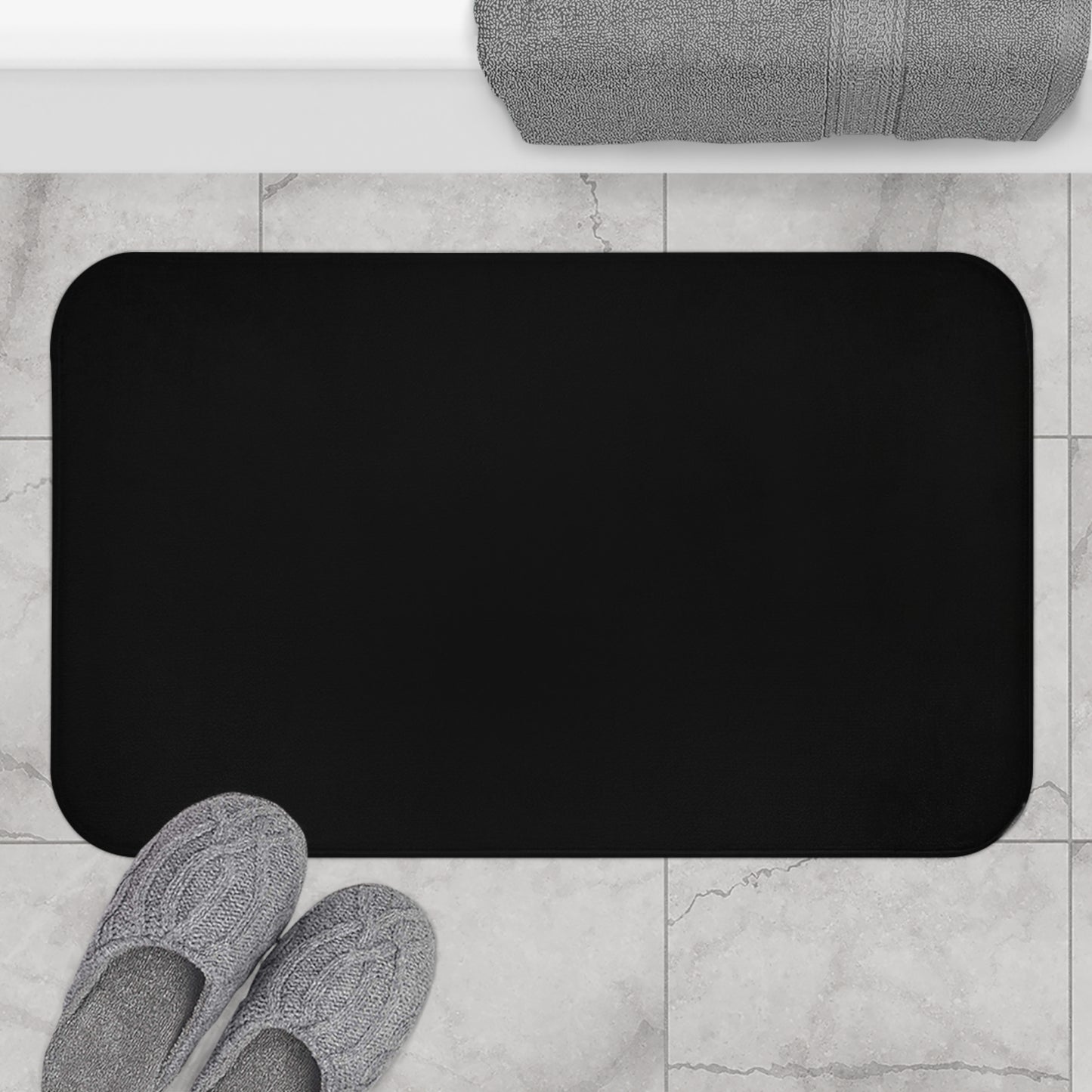 Elegant Black Bath Mat | Cozy Home Decor, Luxurious Bathroom Accessory, Soft Bath Mat, Modern Bathroom Rug, Great Gift Idea