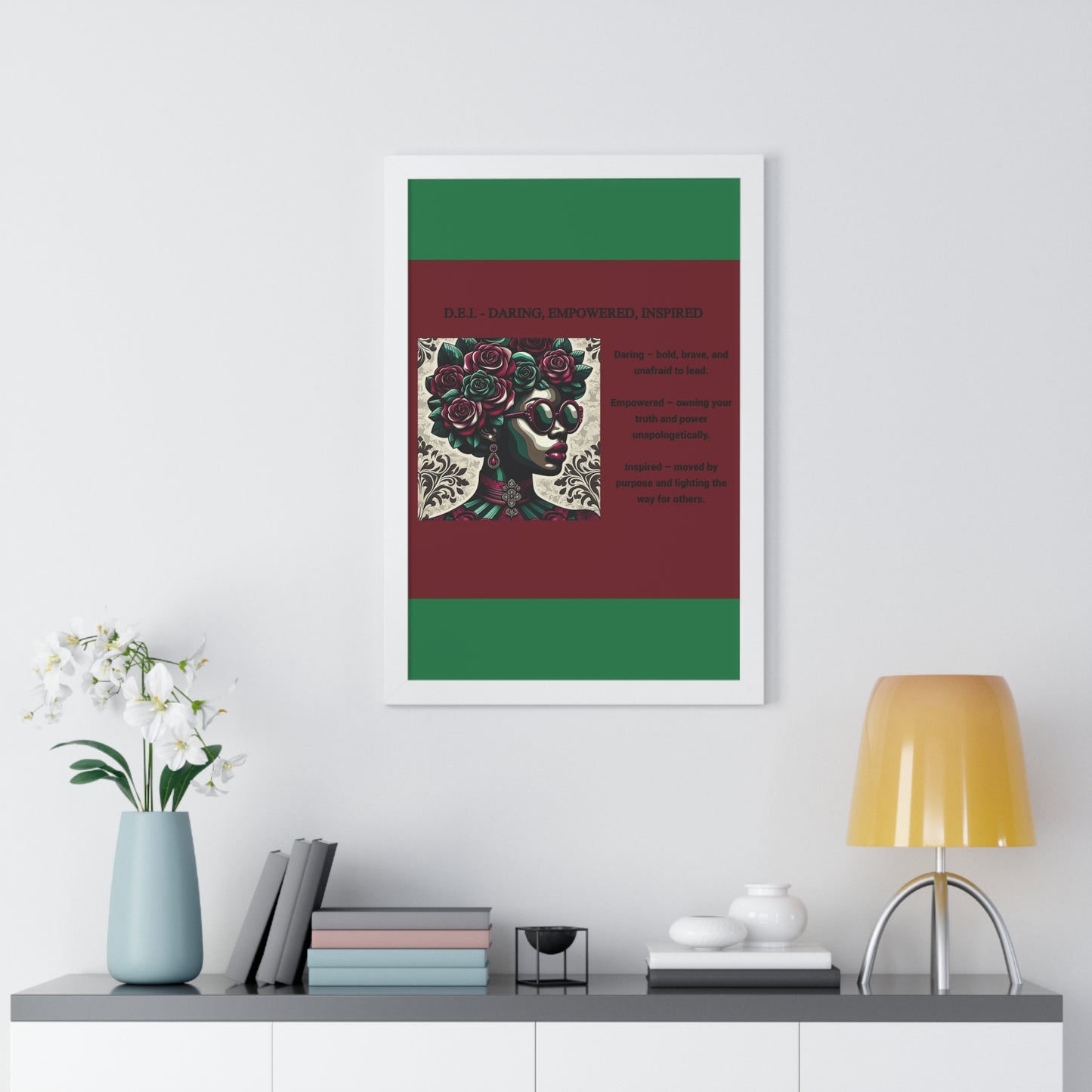 Empowered Women Framed Vertical Poster – Daring, Empowered, Inspired Wall Art for Home Decor