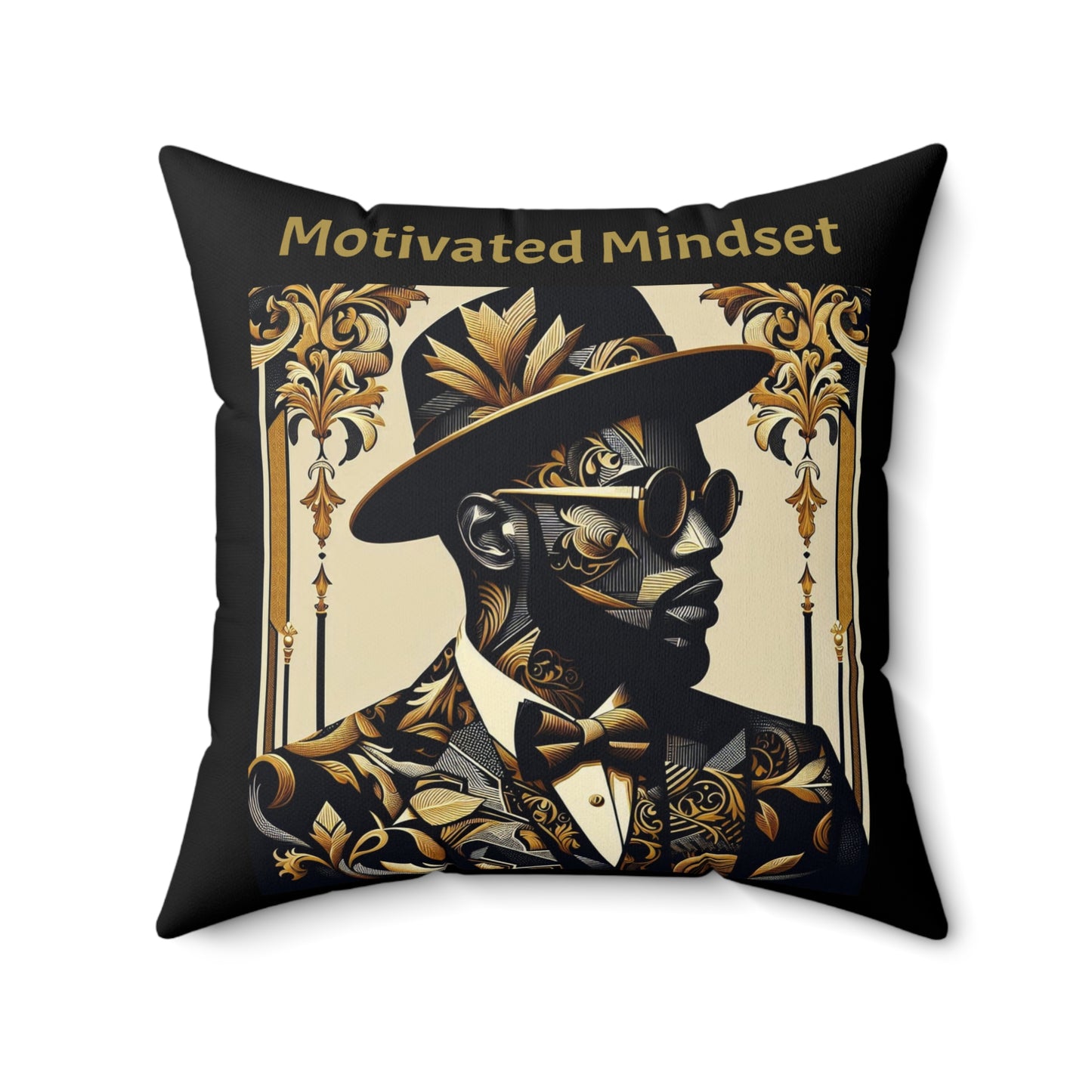 Motivated Mindset Faux Suede Pillow, Inspirational Home Decor, Luxury Cushions for Living Room, Modern Home Accessories