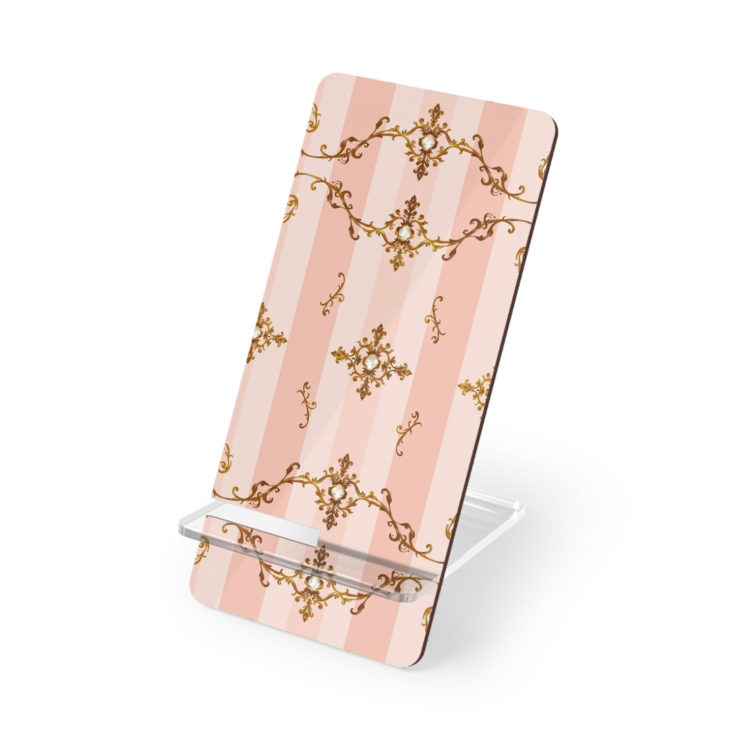 Elegant Pink Jeweled Smartphone Display Stand - Decorative Phone Holder for Home & Office