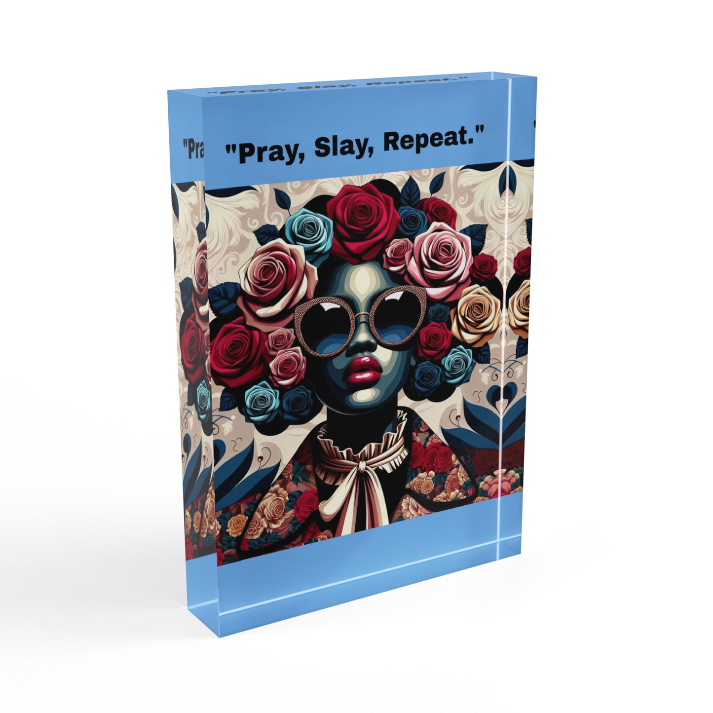 Inspirational Photo Block - "Pray, Slay, Repeat."