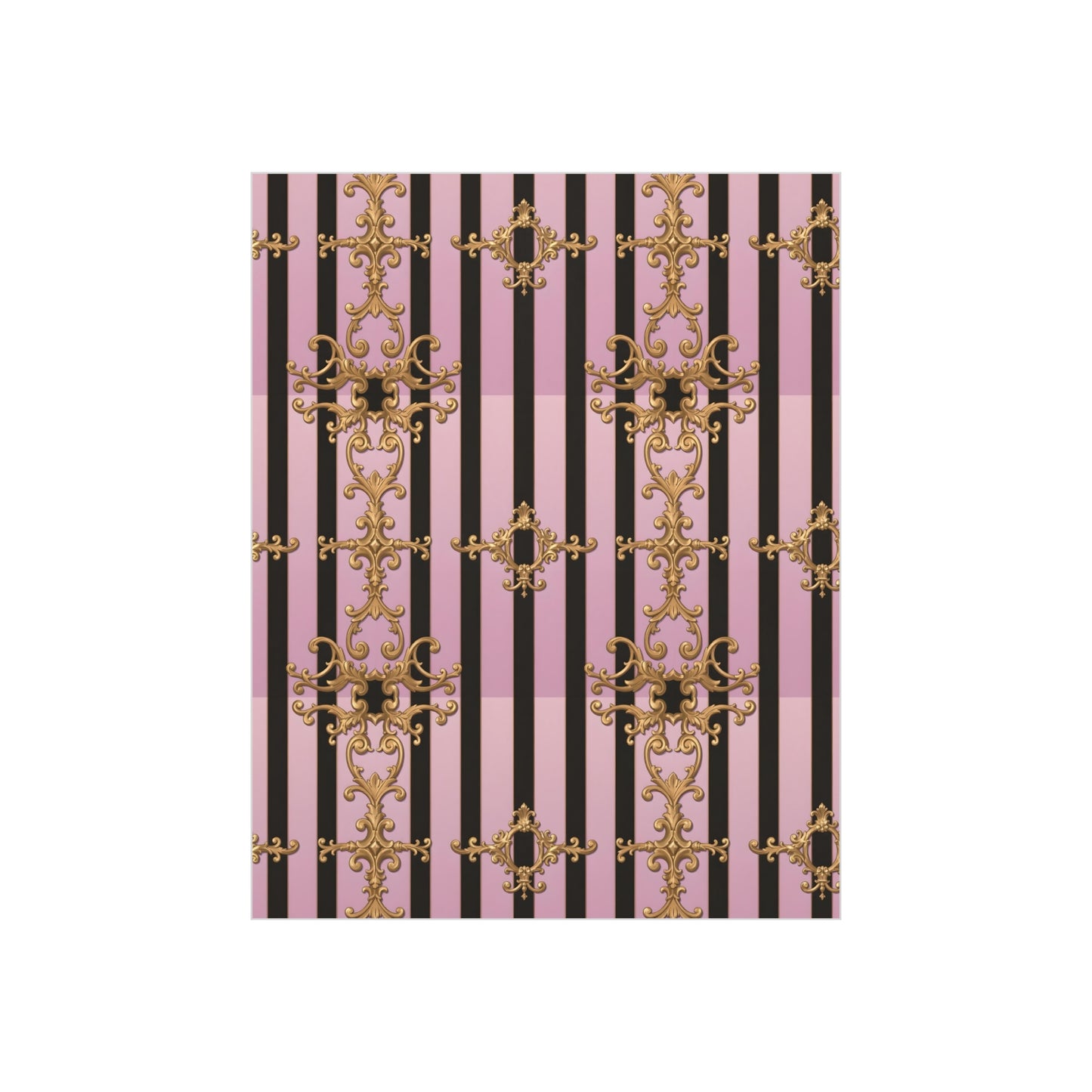 Elegant Decorative Foam Board | Wall Art, Home Decor, Office Accent, Gift Idea, Event Decoration - Lavender Ombre Striped Gold Baroque