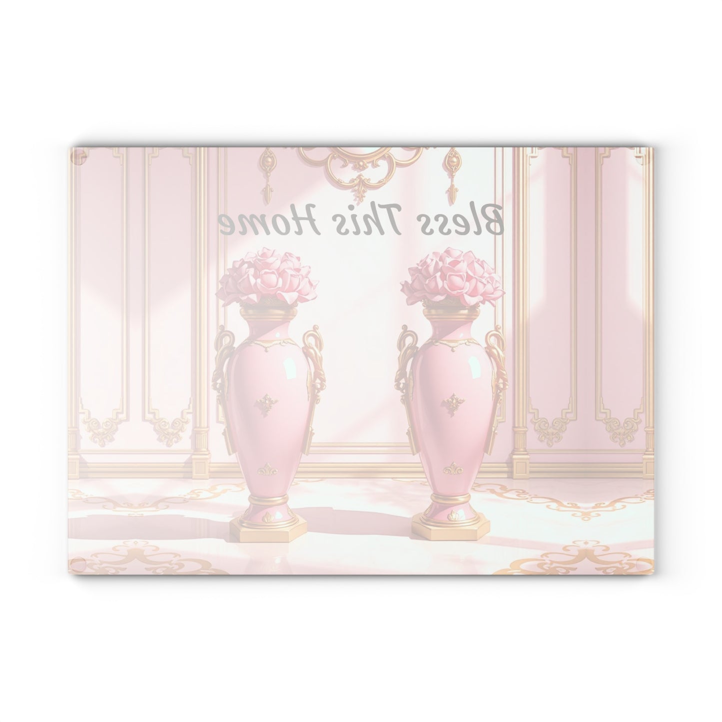 Elegant Floral Glass Cutting Board, Kitchen Décor, Wedding Gift, Home Cook's Essential, Unique Gift Idea - Bless This Home