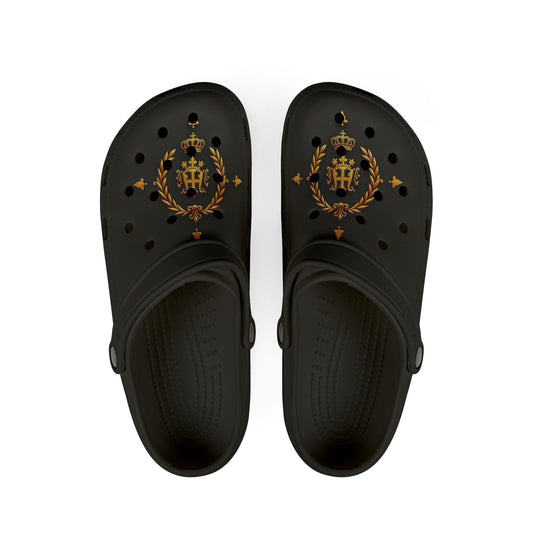 Stylish EVA Foam Rubber Clogs - Trendy Comfort Footwear, Garden Shoes, Pool Slides, Fashionable Slippers, Unique Casual Wear - Gold Crest