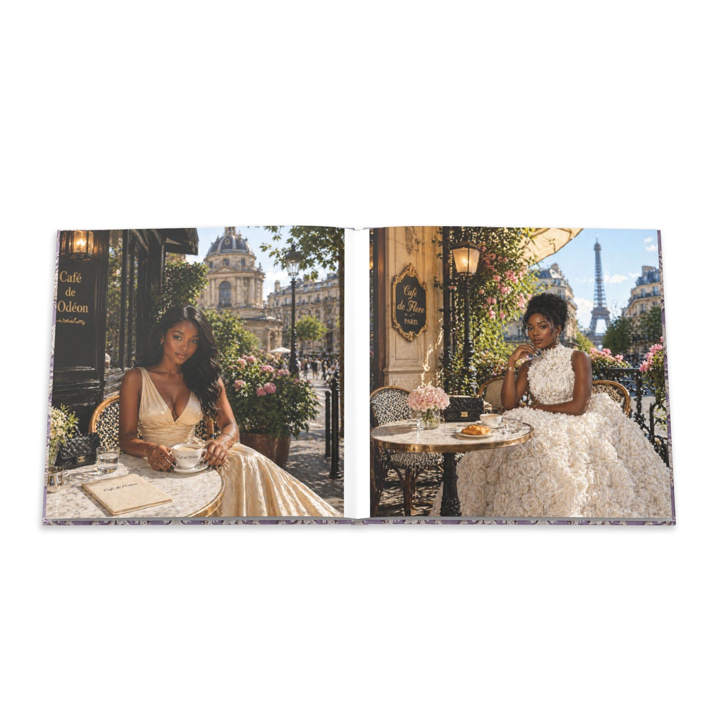 High Fashion Photos Featuring Ball Gowns - Lavender Rococo Hardcover Photo Book — Elegant Vintage-Style Keepsake