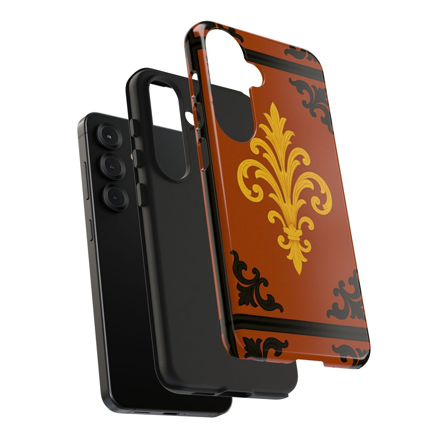 Dusk Terracotta Baroque Tough Phone Case — Vintage Baroque Design, Protective iPhone Cover