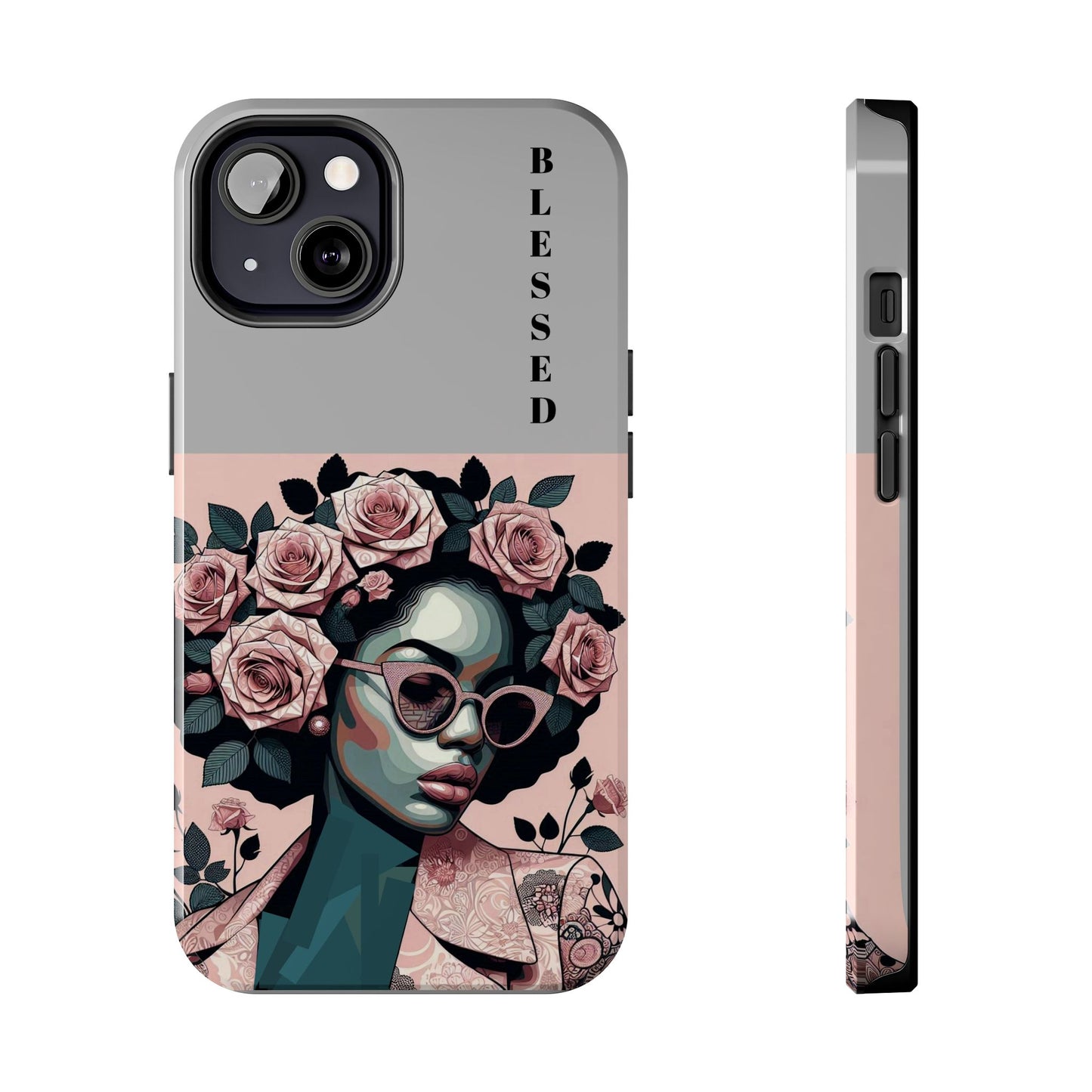 Blessed Floral Tough Phone Cases | Unique Gift for Her, Gift for Mom, Stylish Protection, Birthday Present, Black Girl Art