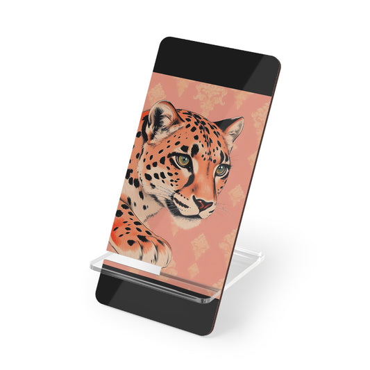 Elegant Floral Motif Smartphone Display Stand - Leopard & Damask - Decorative Mobile Holder