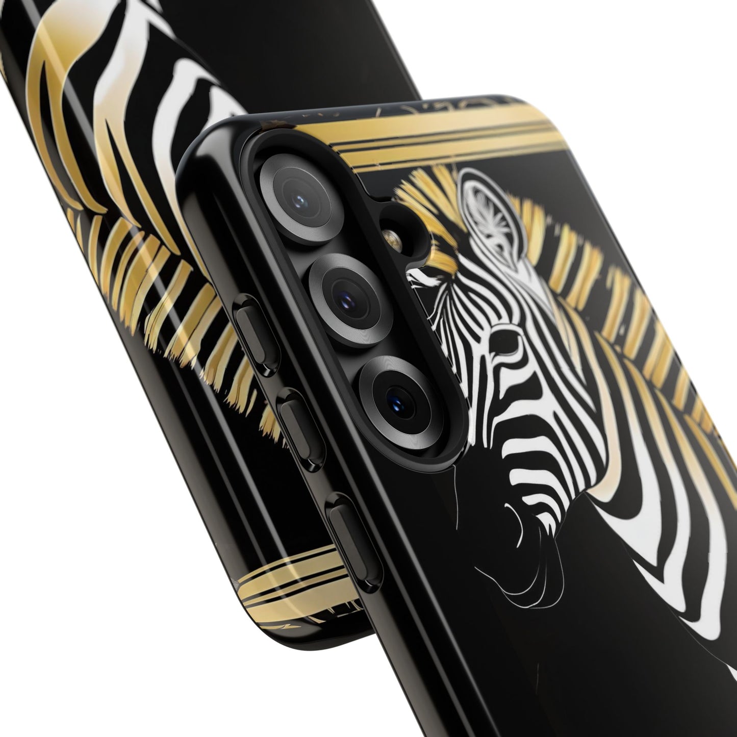 Phone Case - Elegant Zebra & Roses Design