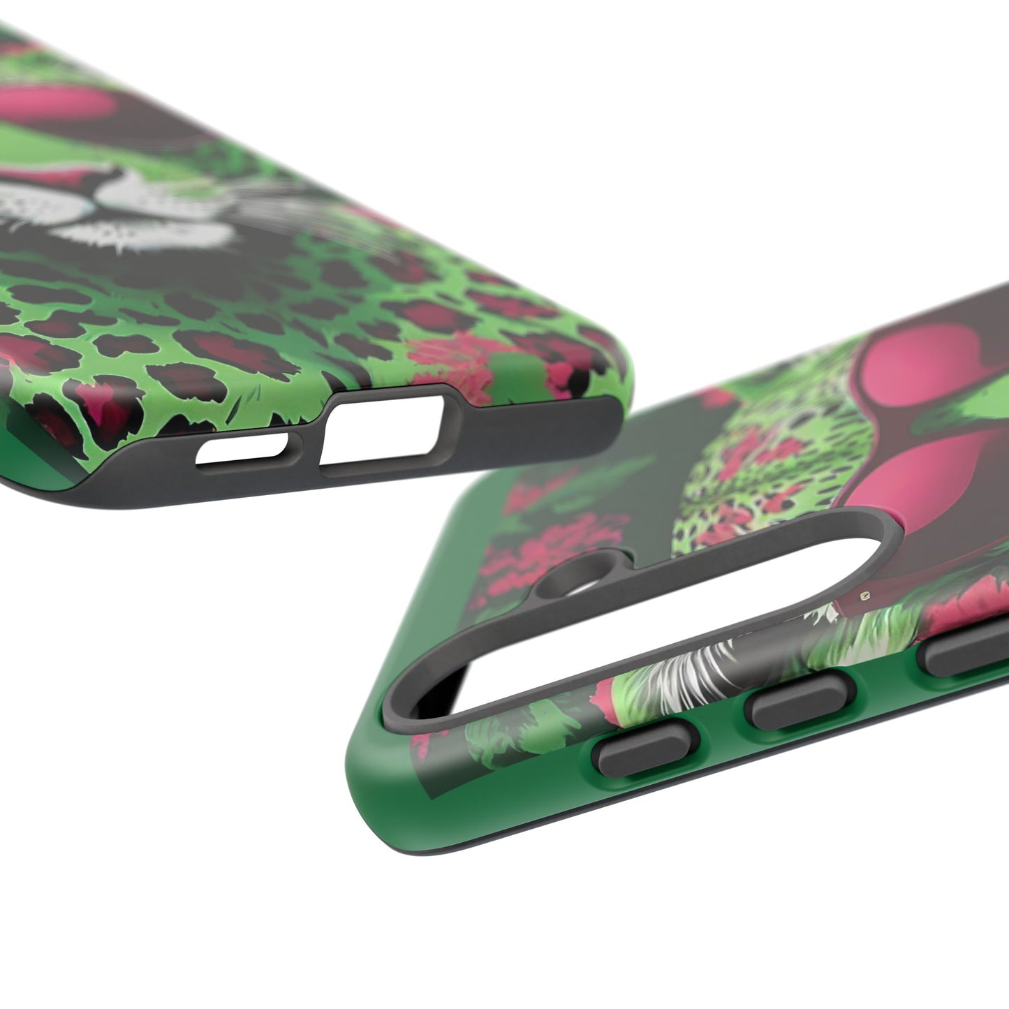Phone Case - Lime Green & Burgundy Leopard In Sunglasses Design