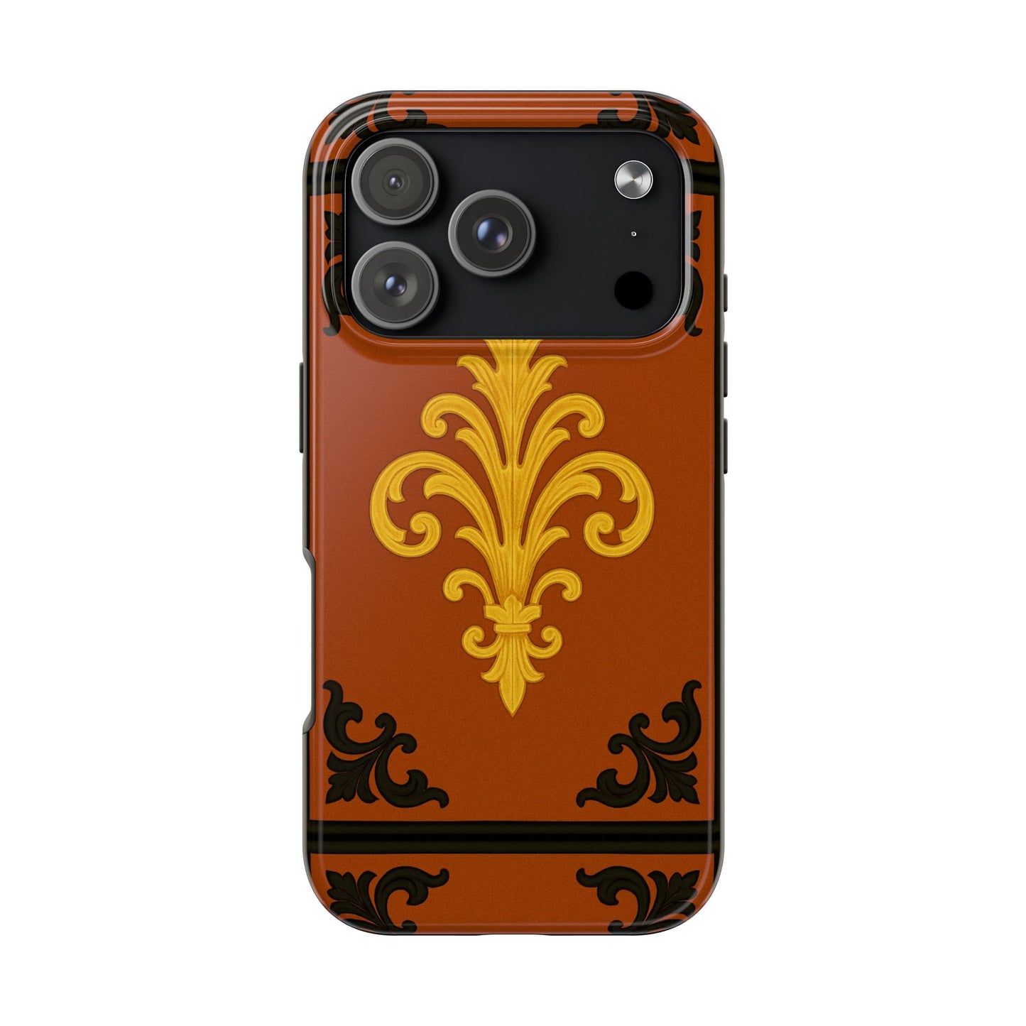 Dusk Terracotta Baroque Tough Phone Case — Vintage Baroque Design, Protective iPhone Cover