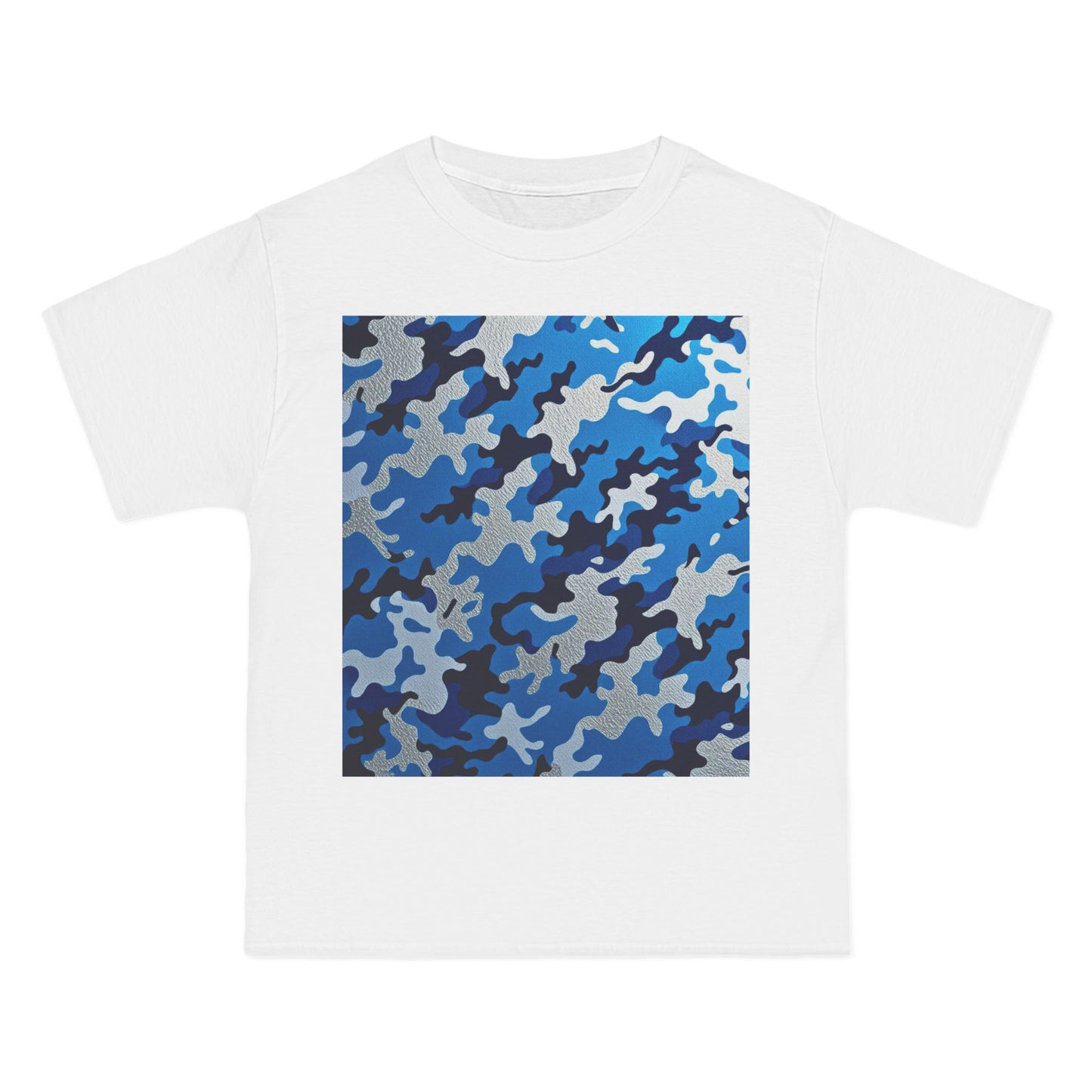 Stylish Camo Tee for Adventurers, Unisex Casual Wear, Summer Outing Shirt, Gift for Outdoorsy Friends, Trendy Graphic Tee - Blue Camo