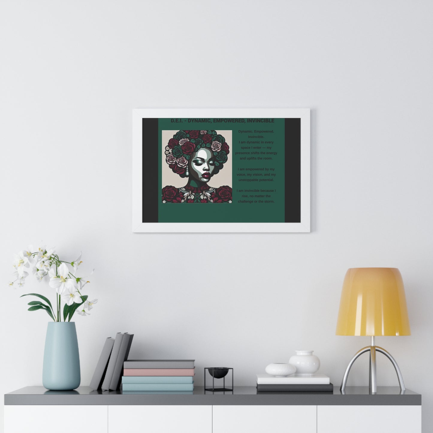 Empowered Woman Framed Poster - Dynamic, Empowered, Invincible Decor for Inspiration