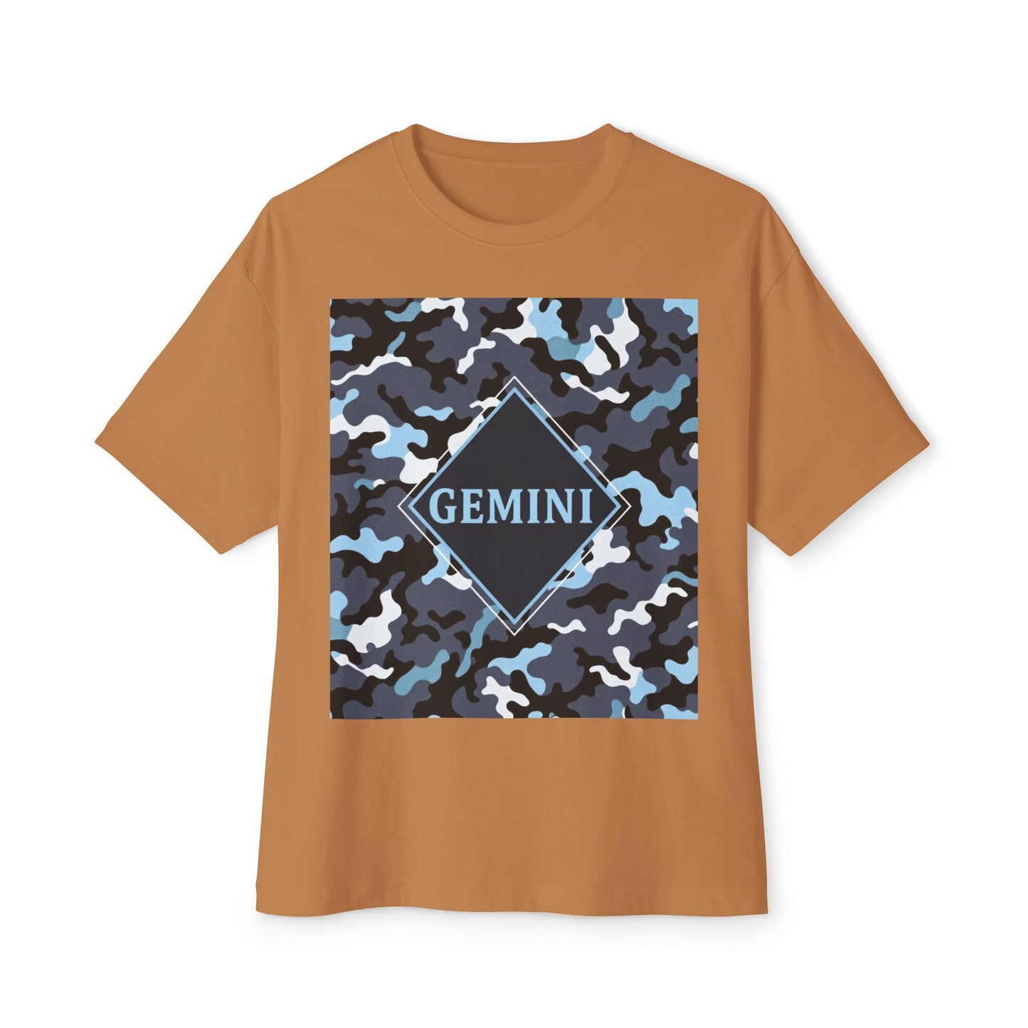 Gemini Oversized Tee - Unisex, Boho Style, Casual Wear, Birthday Gift, Zodiac Apparel, Comfortable Tee - Black, Grey & Ice Blue
