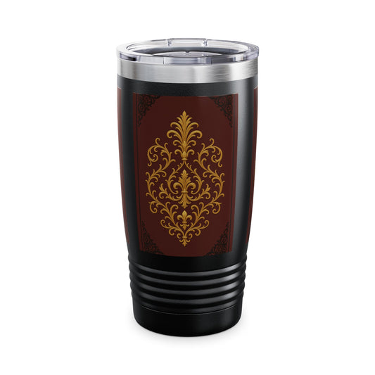 Dusk Burgundy-Black & Gold Baroque 20oz Tumbler – Elegant Gold Baroque on Burgundy