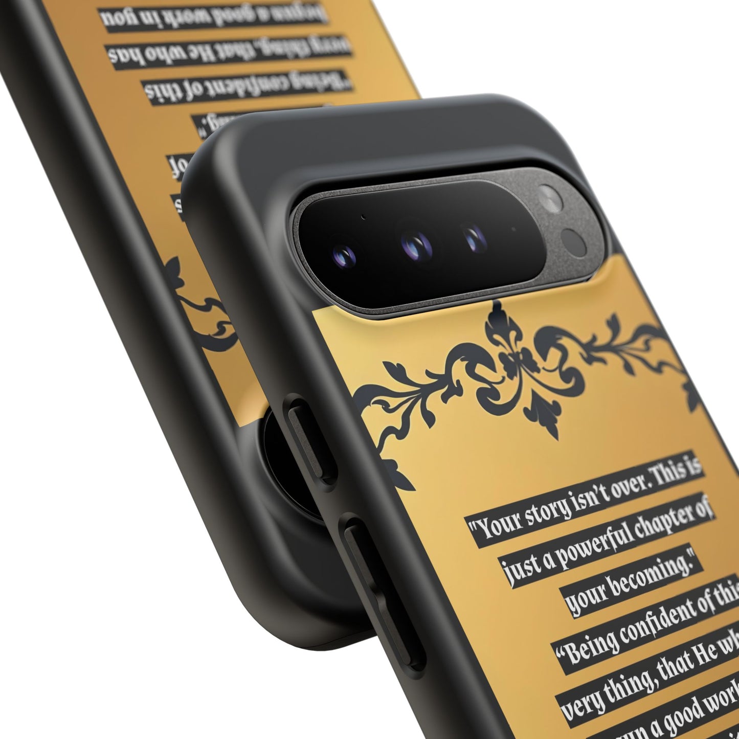 Elegant Floral Motif Phone Case - Tough Cases with Vintage Design - "Your story isn't over"