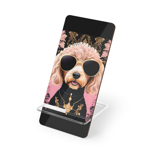 Elegant Floral Smartphone Display Stand - Golden Doodle In Sunglasses Decorative Holder