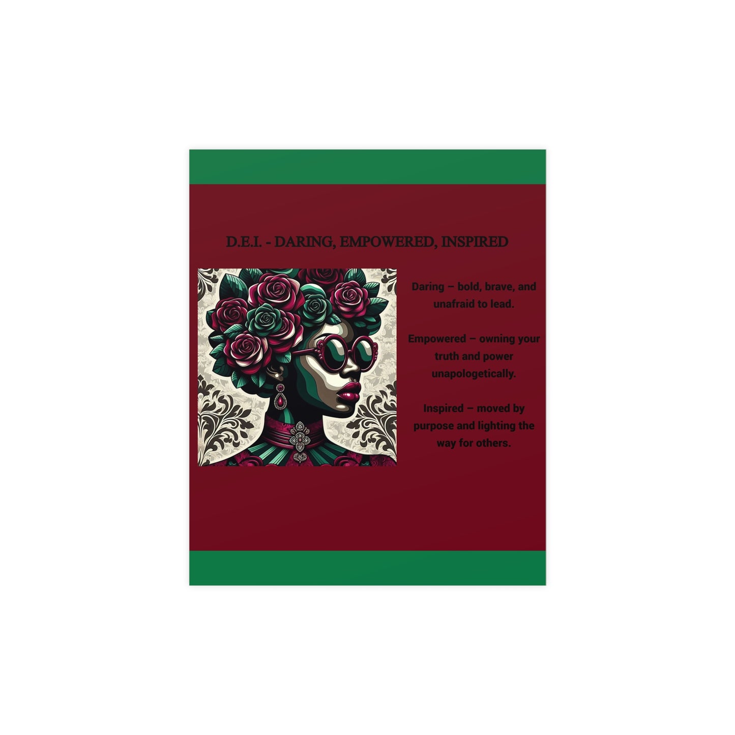 Empowered Woman Matte Poster - Inspirational Art for Home Decor - Daring, Empowered, Inspired