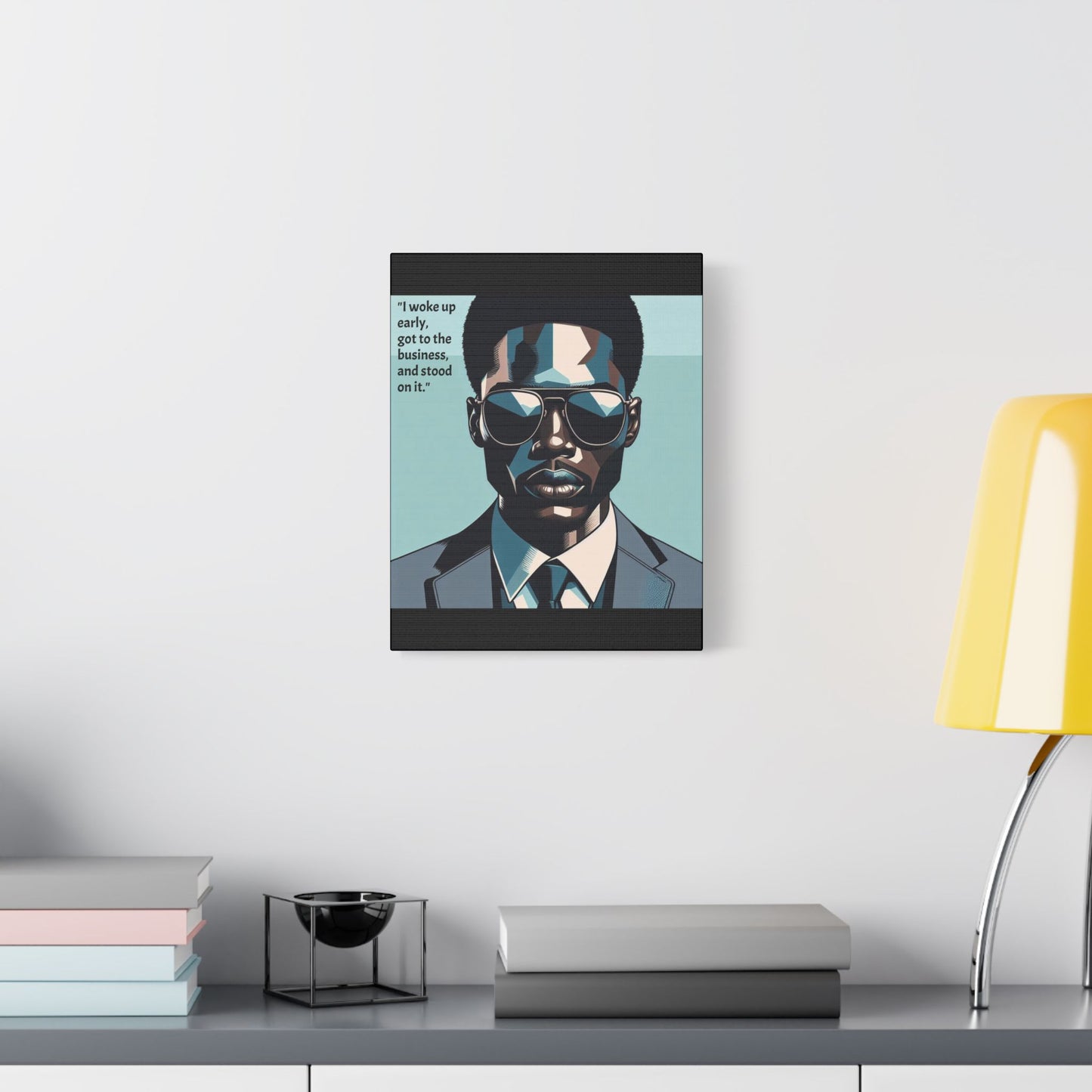 Afro Art Print Canvas, Wall Decor, Satin Stretched Canvas, African American Art, Office Decor, Home Decor - "I woke up early"