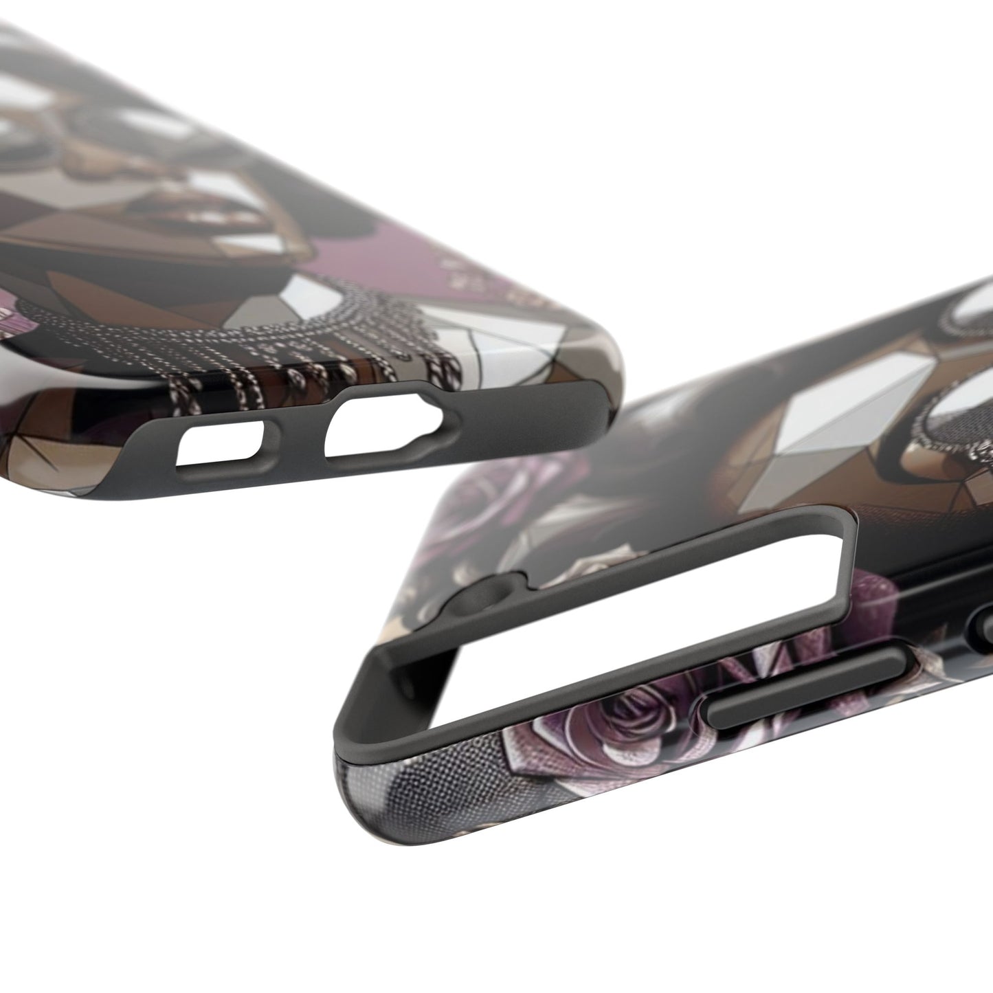Chic Geometric Phone Case, Stylish Tough Case for Women, Unique Gift, Floral Design, Modern Accessories for Everyday Use - Lilac Baroque Lady